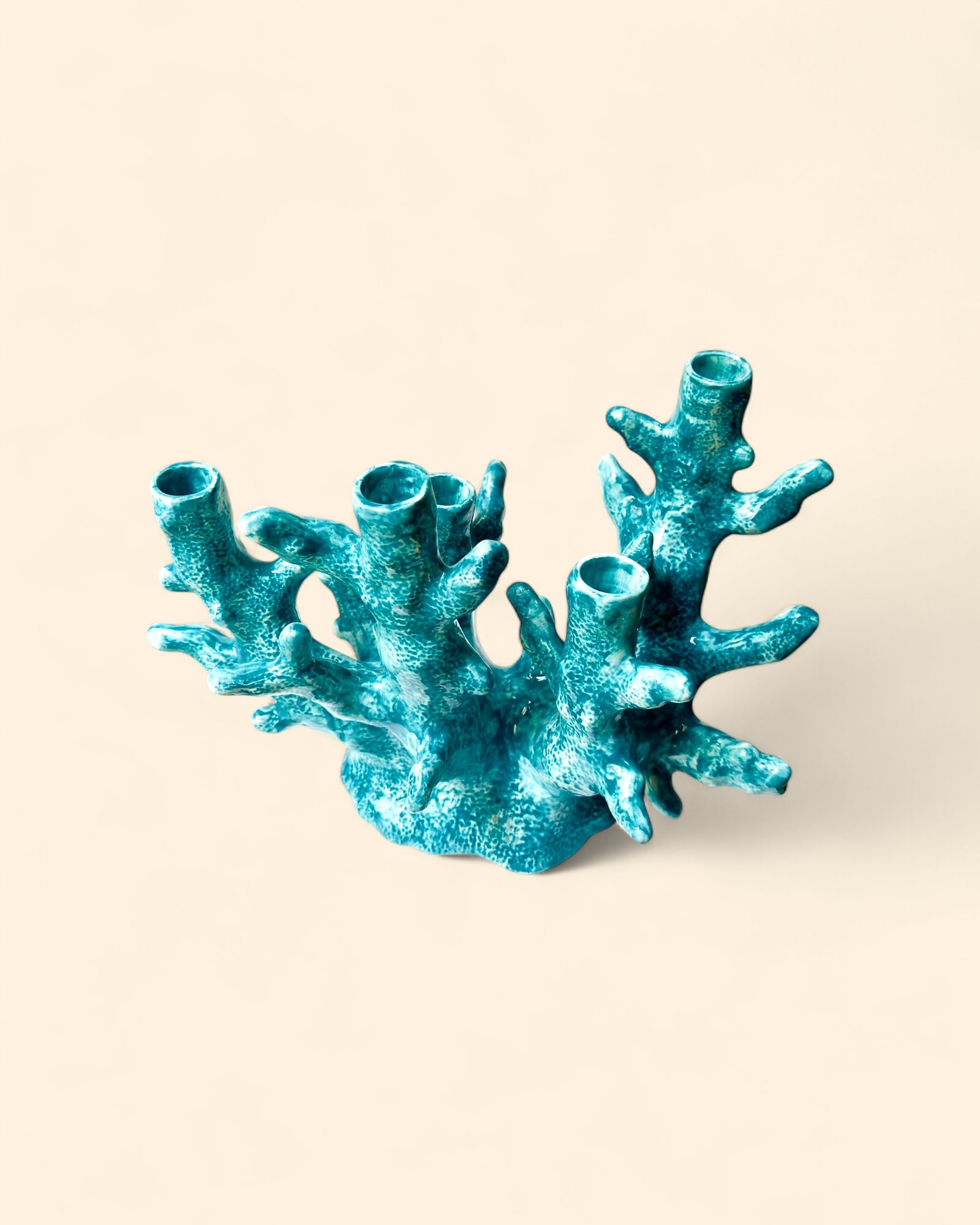 Candelabro Coral Turquesa