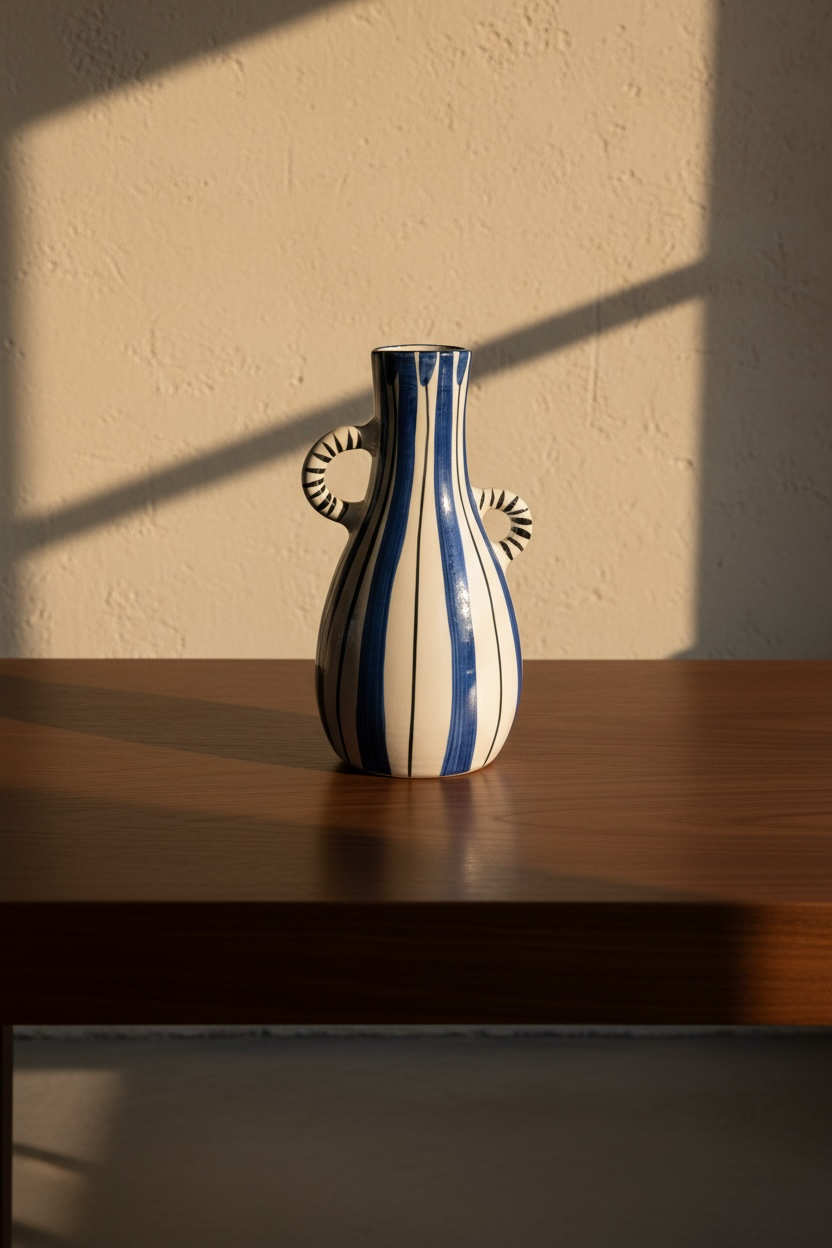Jarrón Rayas Azul