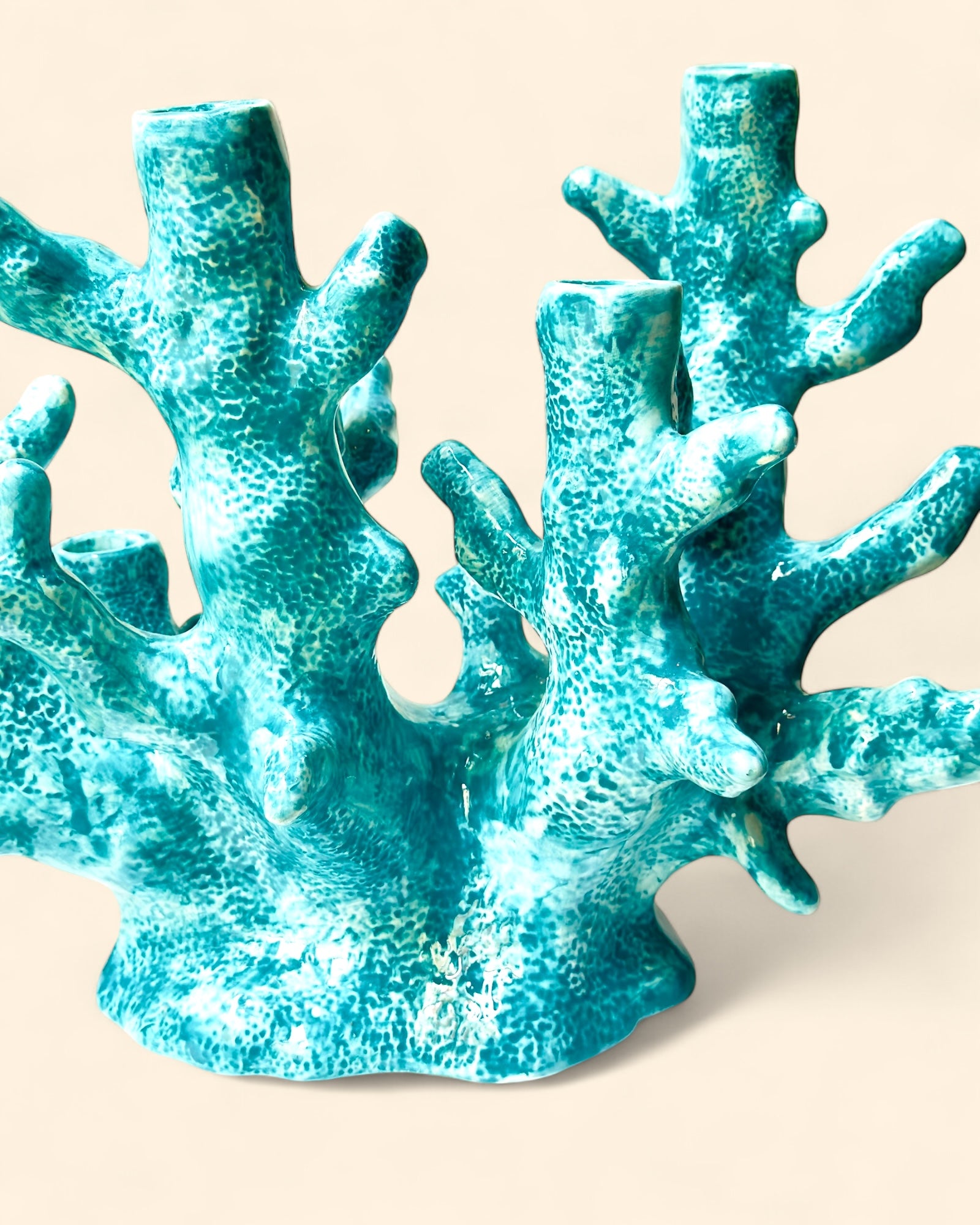 Candelabro Coral Turquesa