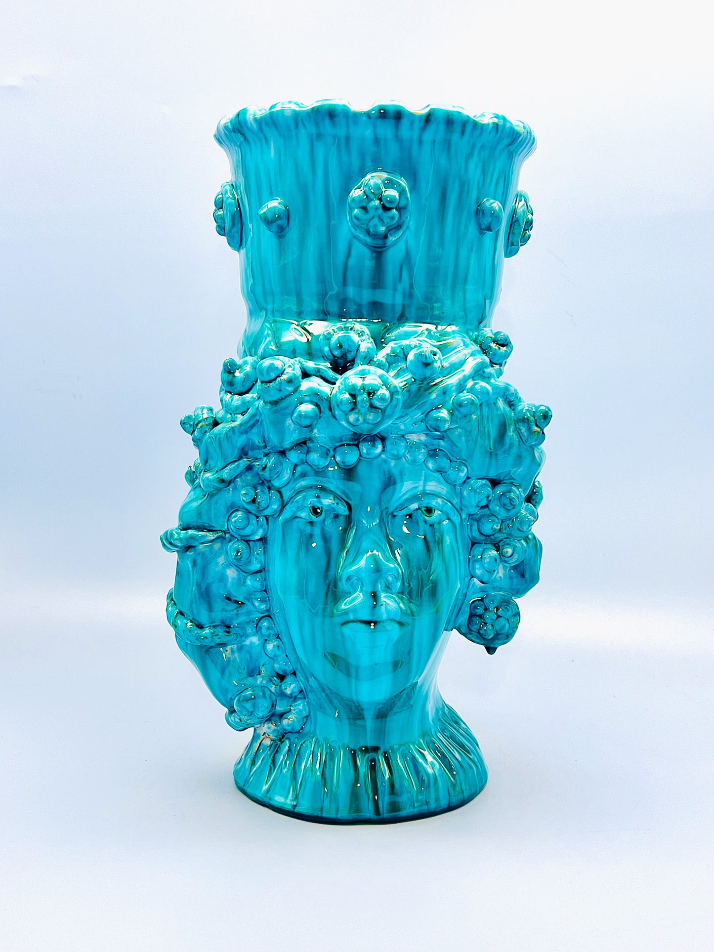 Cabeza de mujer turquesa 40cm