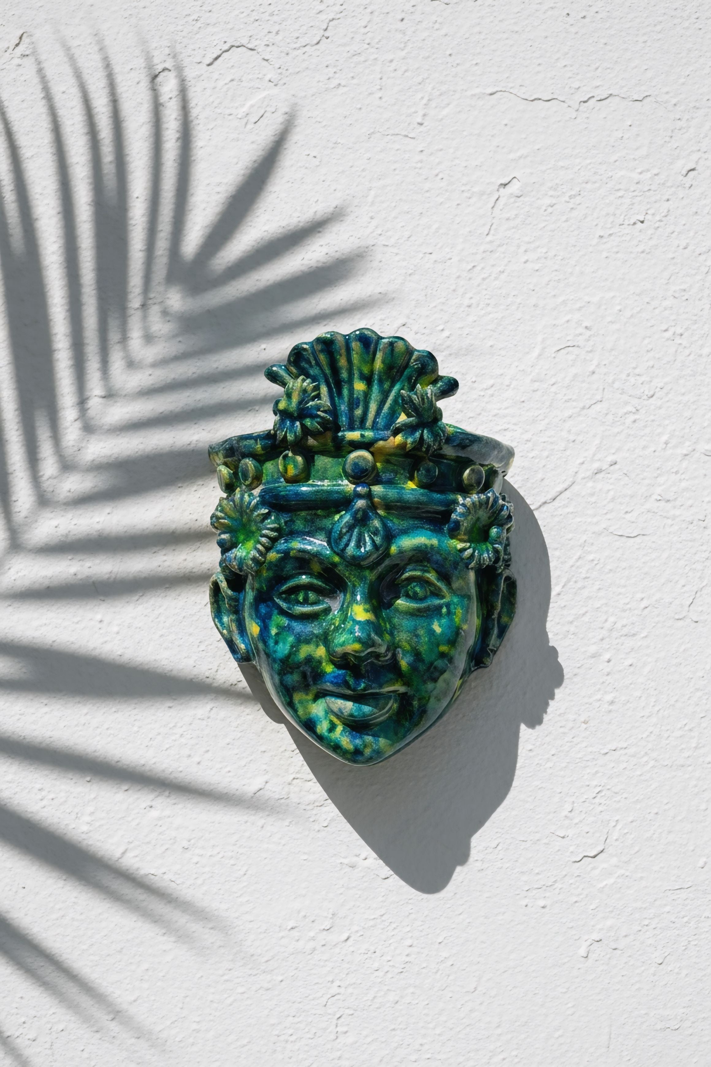 Cabeza de hombre para colgar en la pared - Verde Cobre