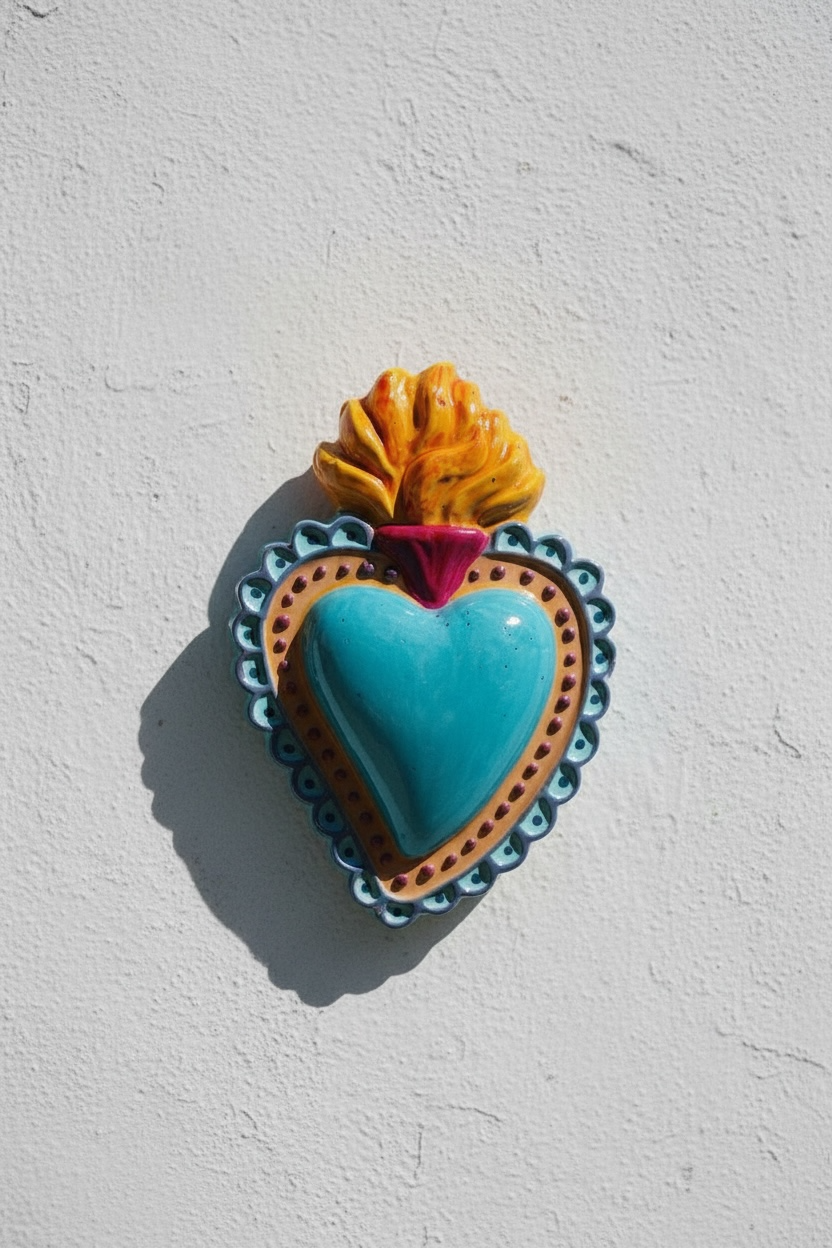 Exvoto Corazón Marco Azul