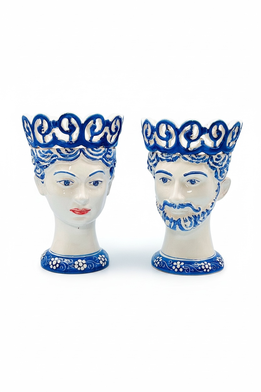 Pareja de cabezas Rey y Reina 22,5cm