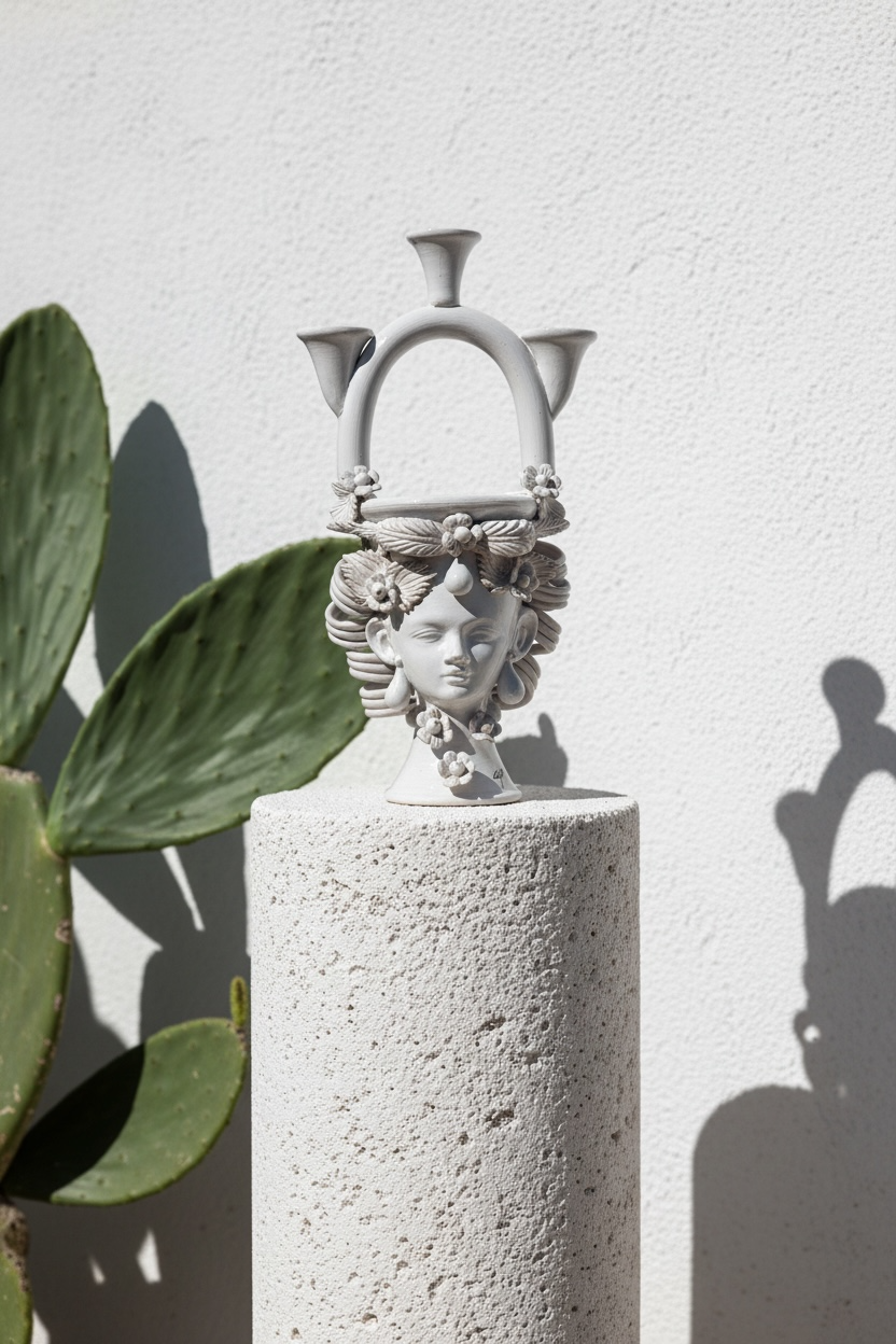 Cabeza de mujer - candelabro triple  - Morueco Selección