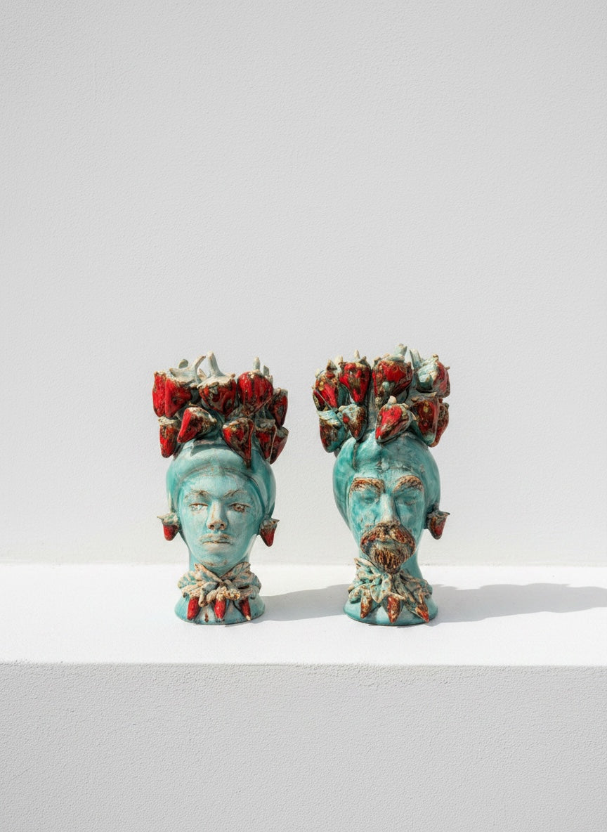 Pareja de Esculturas con Fresas