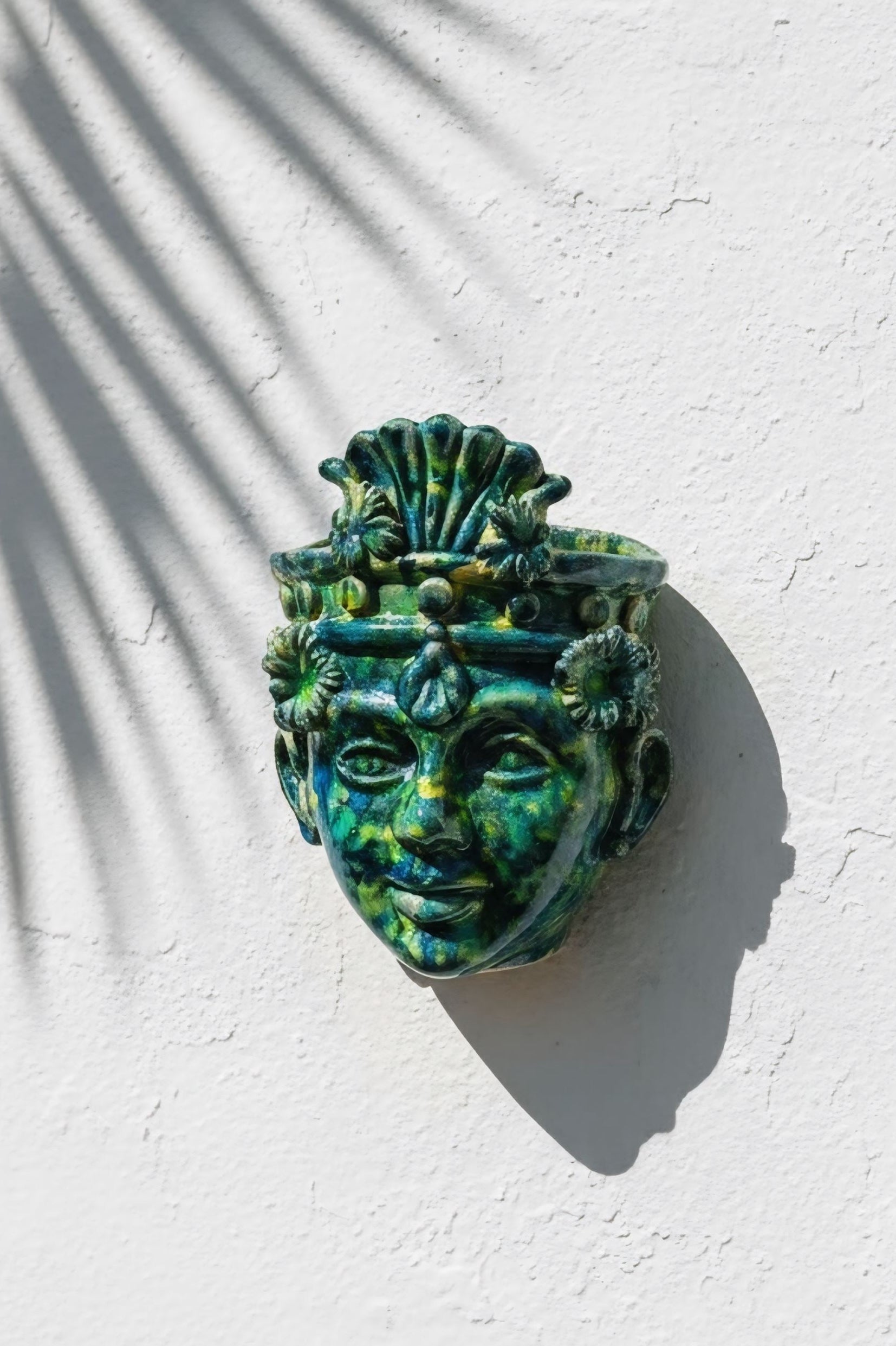 Cabeza de hombre para colgar en la pared - Verde Cobre