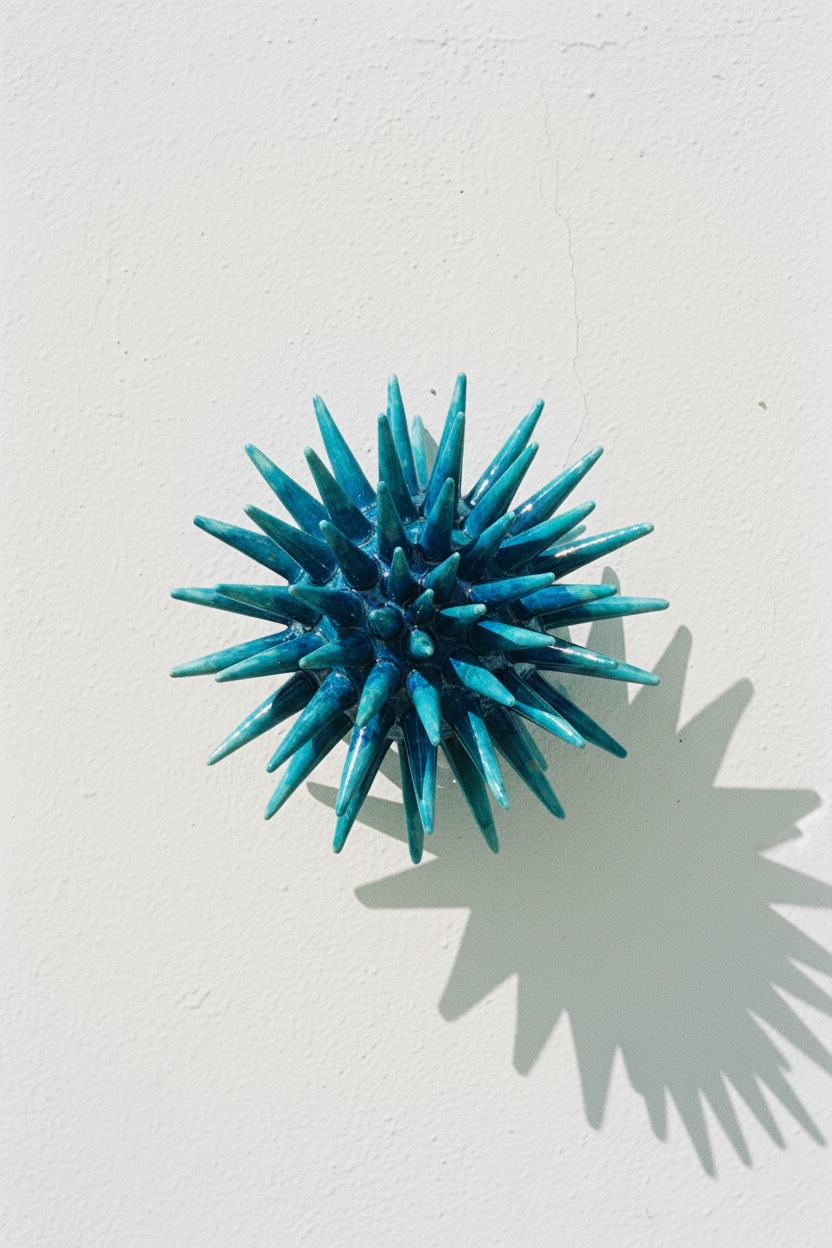 Erizo de mar · Relieve escultórico en cerámica esmaltada