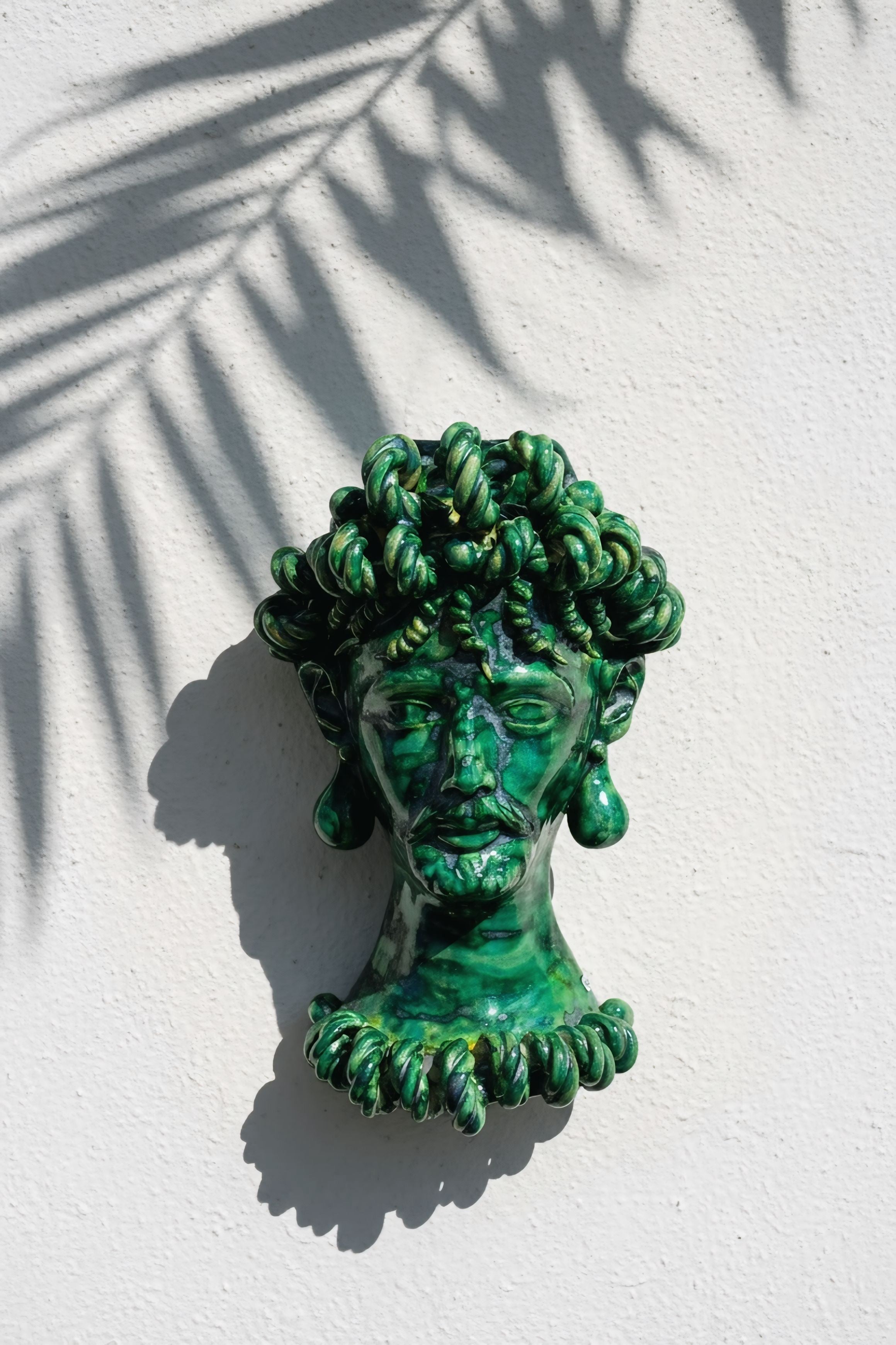 Cabeza de hombre para colgar en la pared - Verde Cobre