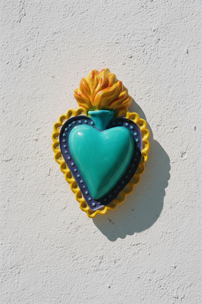 Exvoto Corazón Marco Turquesa