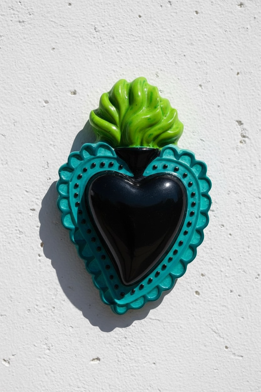 Exvoto Corazón Marco Negro