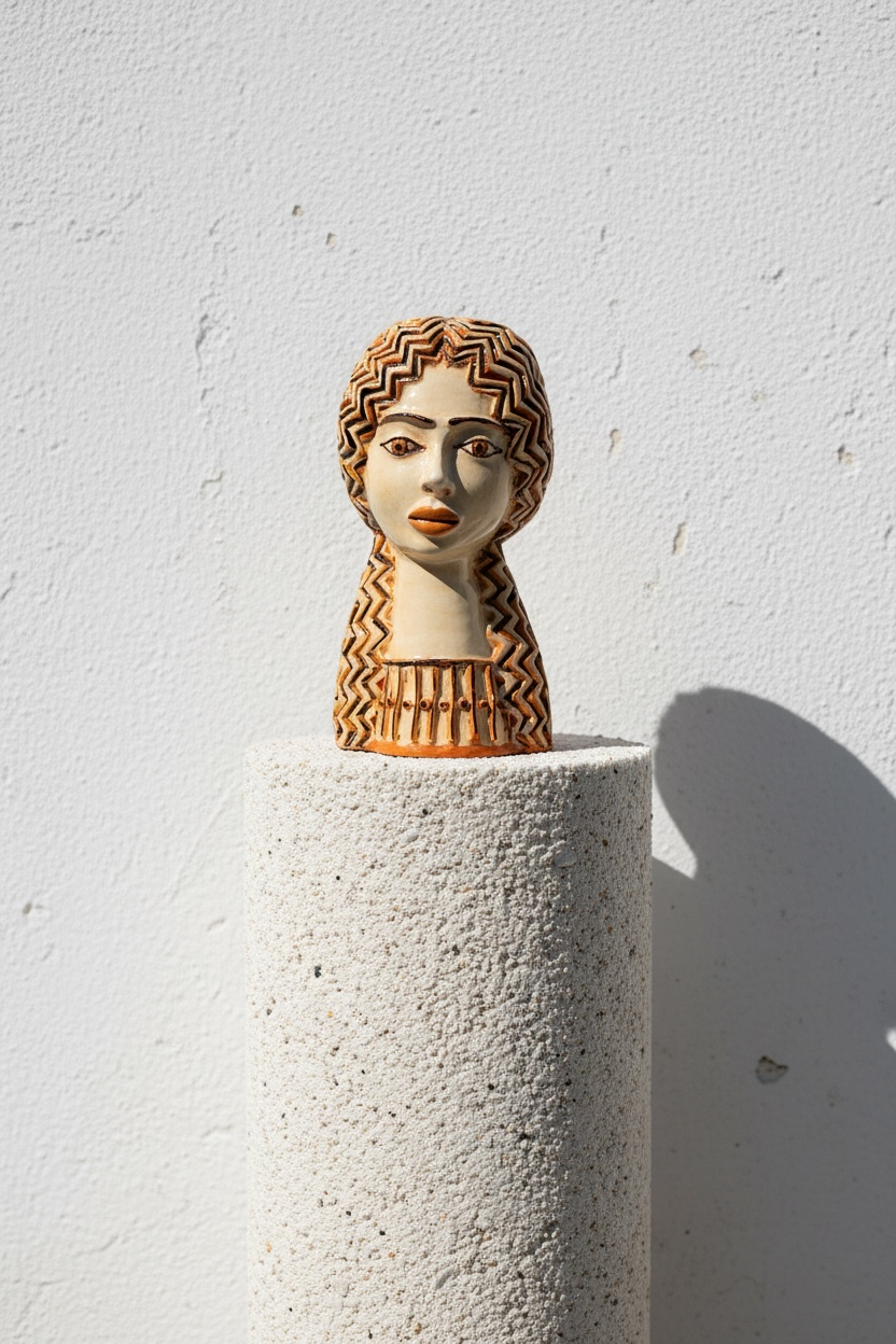 Cabeza de mujer tierra 36cm