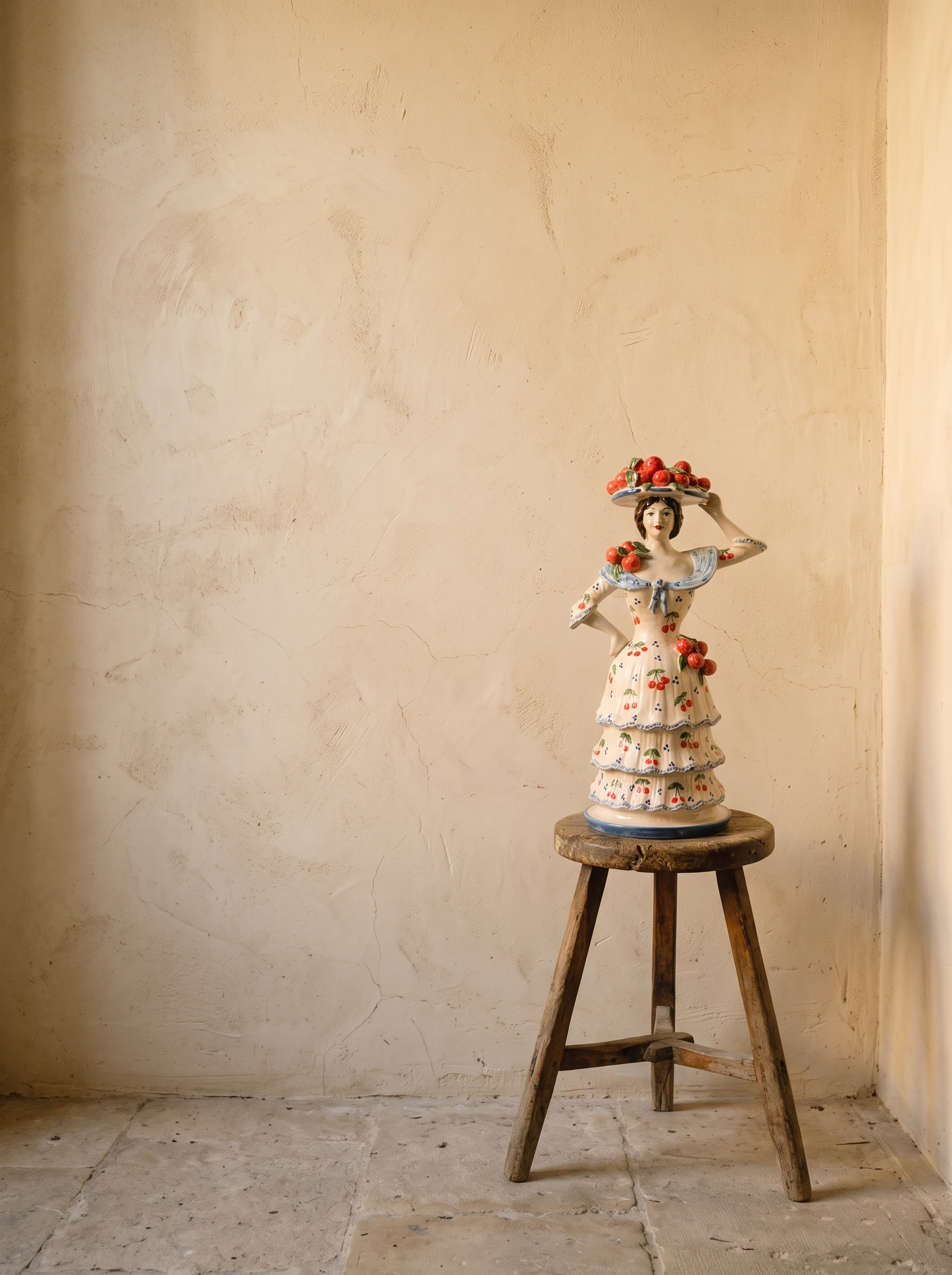 Candelabro Mujer con cerezas
