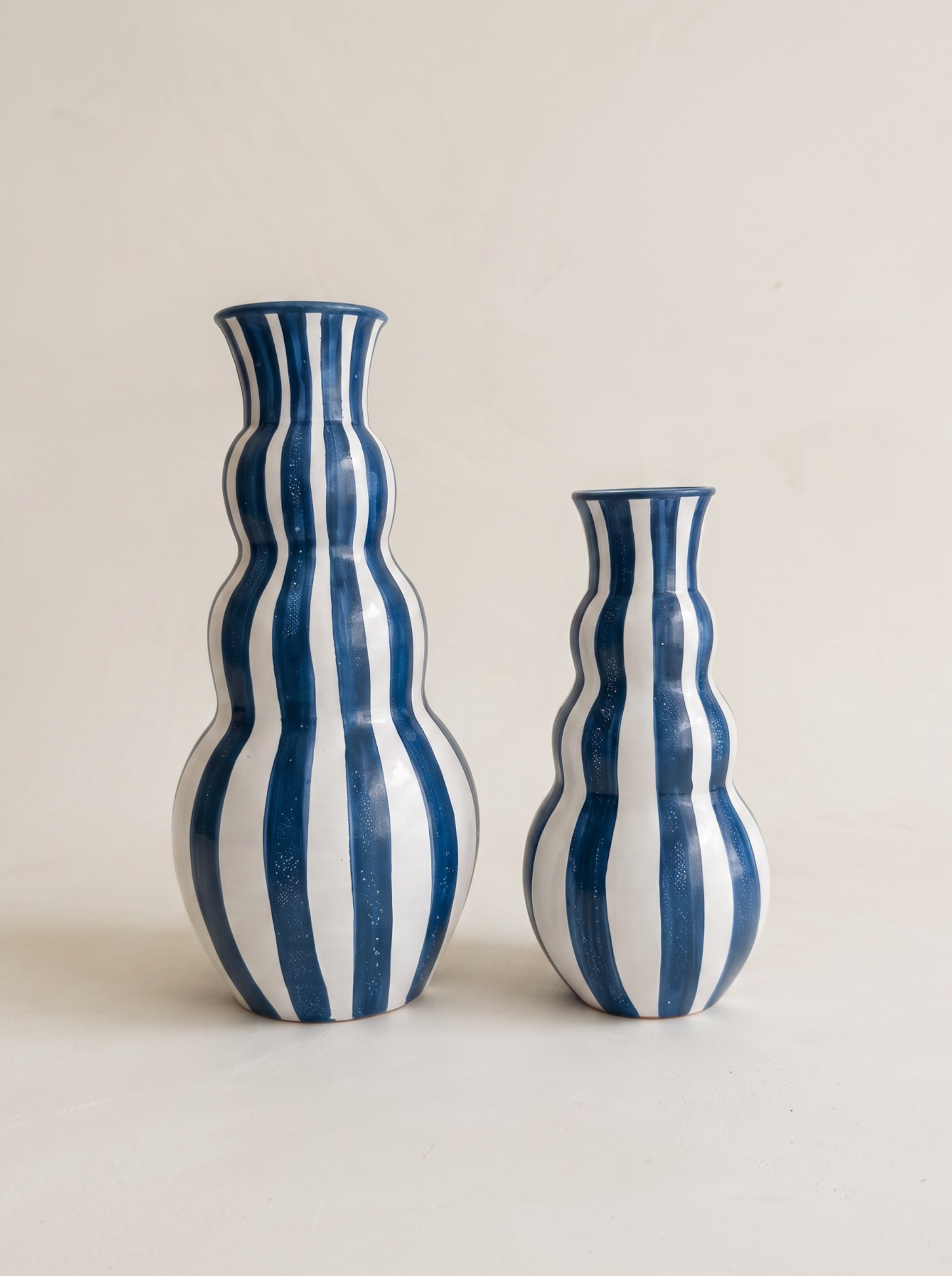 Jarrón Anillos - Franjas Azules Pequeño