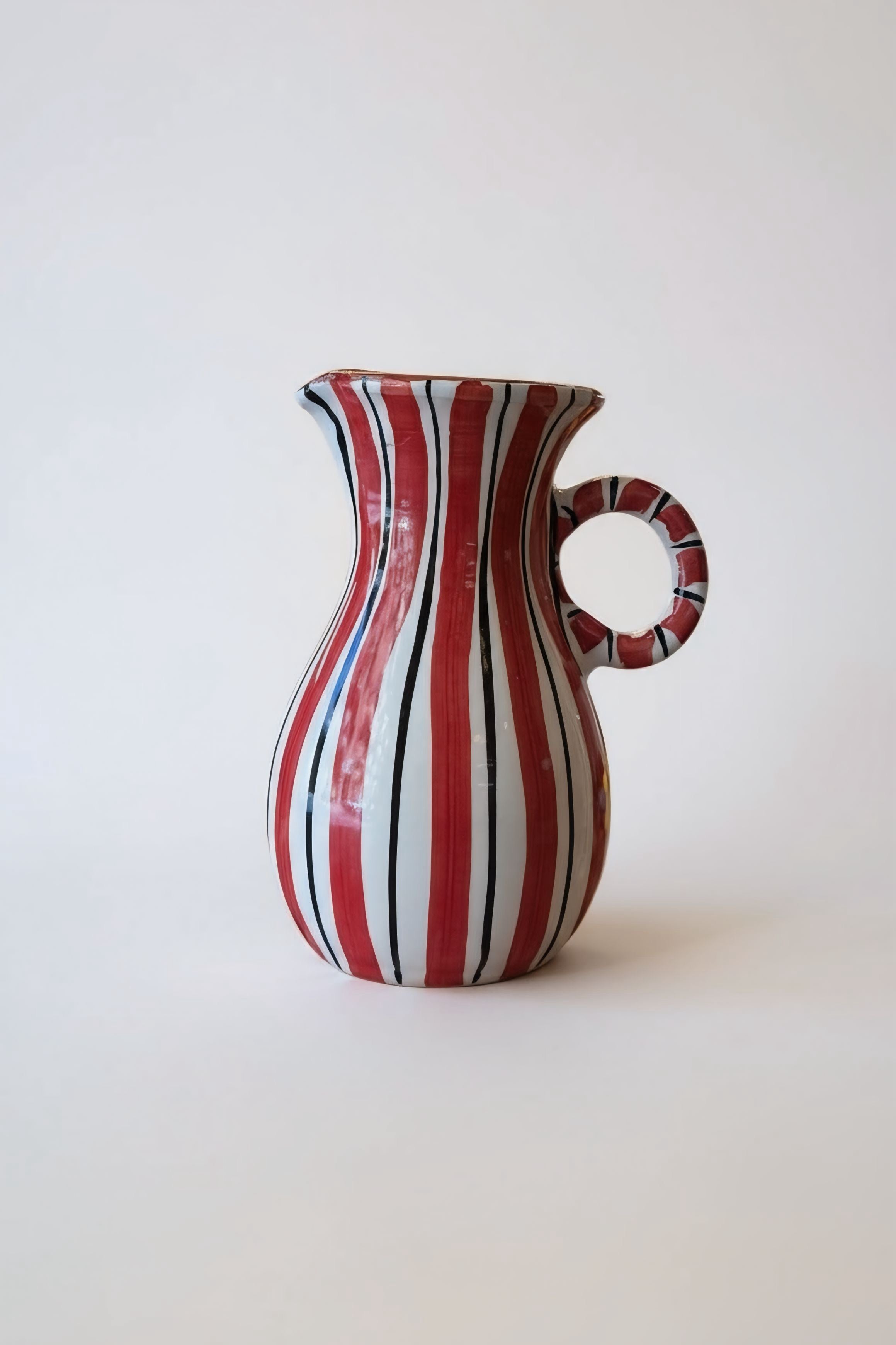 Jarrón rayas rojas