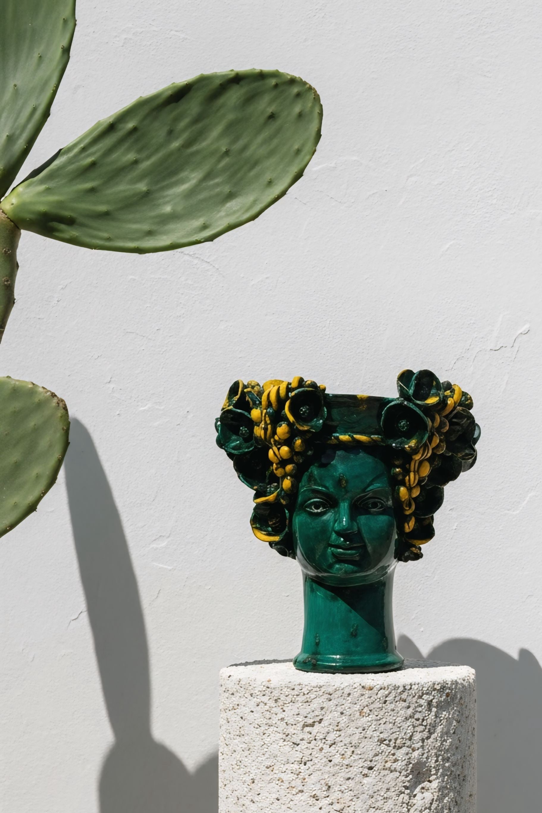 Cabeza de Reina decorada con flores y uvas (35cm)