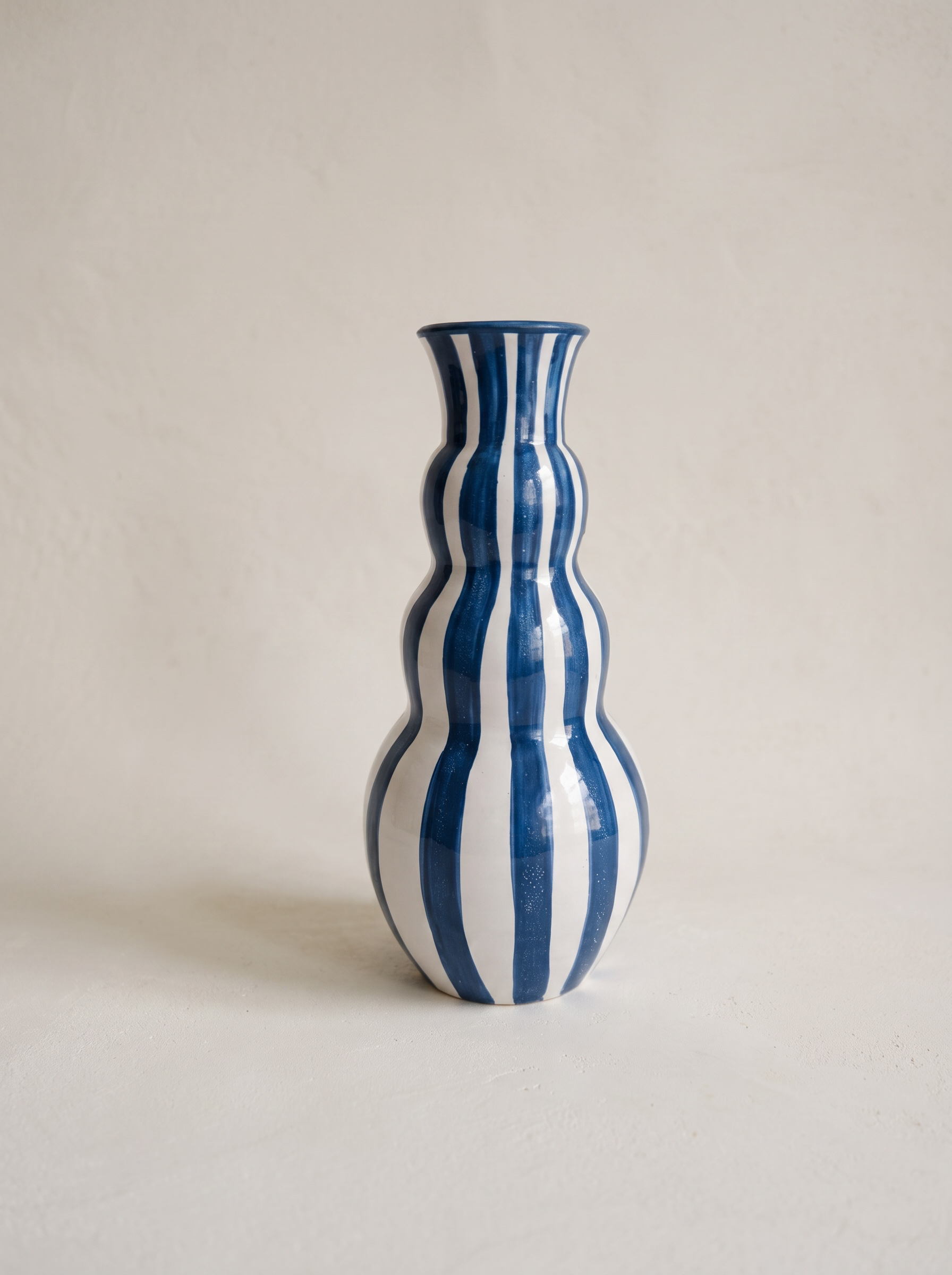 Jarrón Anillos - Franjas Azules Grande