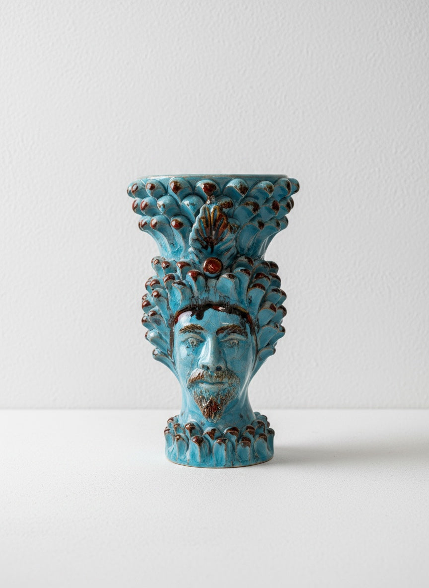 Pareja de cabezas piña azul