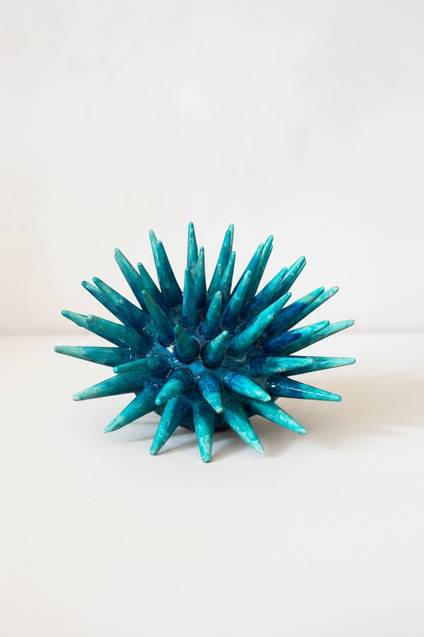 Erizo de mar · Relieve escultórico en cerámica esmaltada