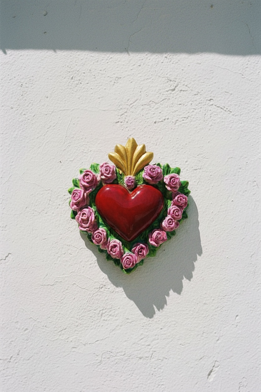 Exvoto Corazón Rosas Rosas