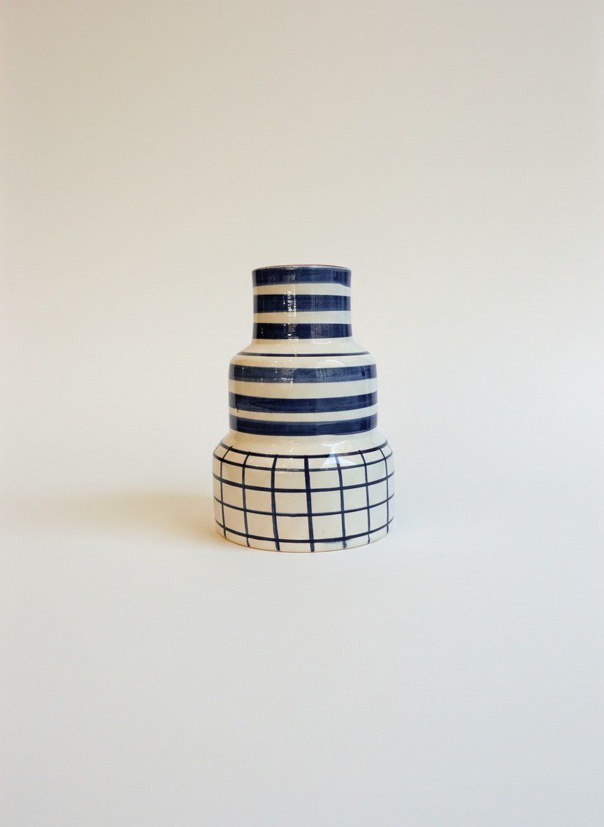 Jarrón de cerámica · Pirámide Azul