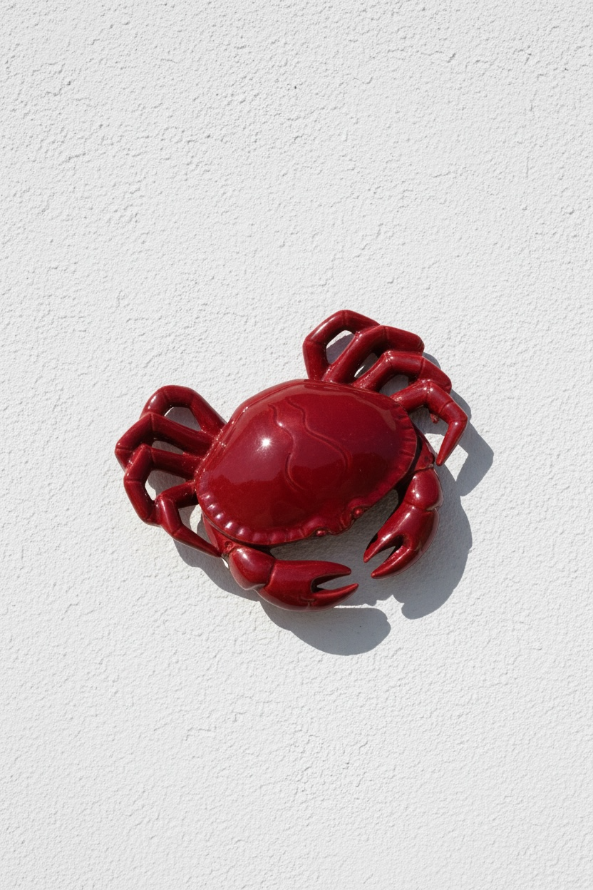 Cangrejo · Relieve escultórico en cerámica esmaltada
