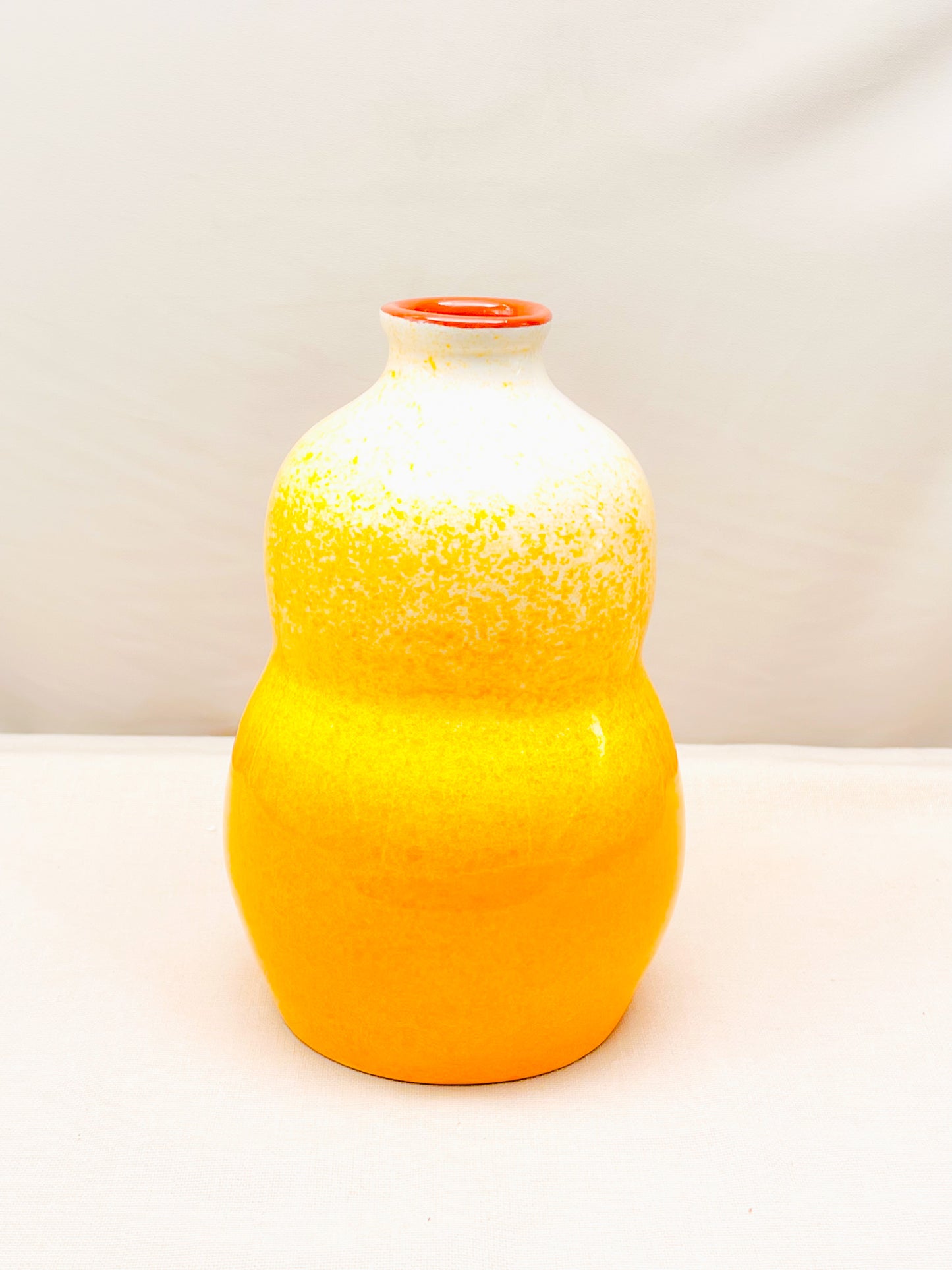Jarrón Artesanal Gourd amarillo-blanco
