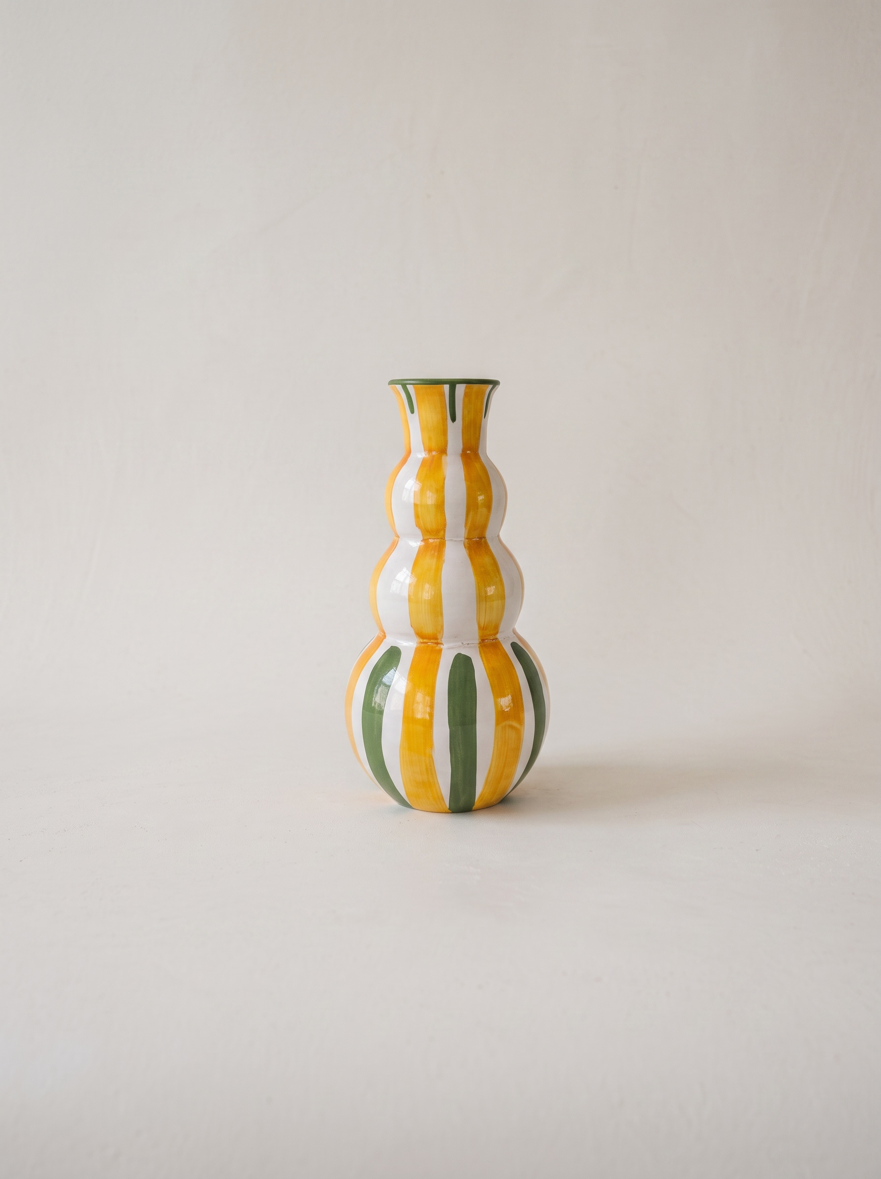 Jarrón Anillos - Amarillo y Verde