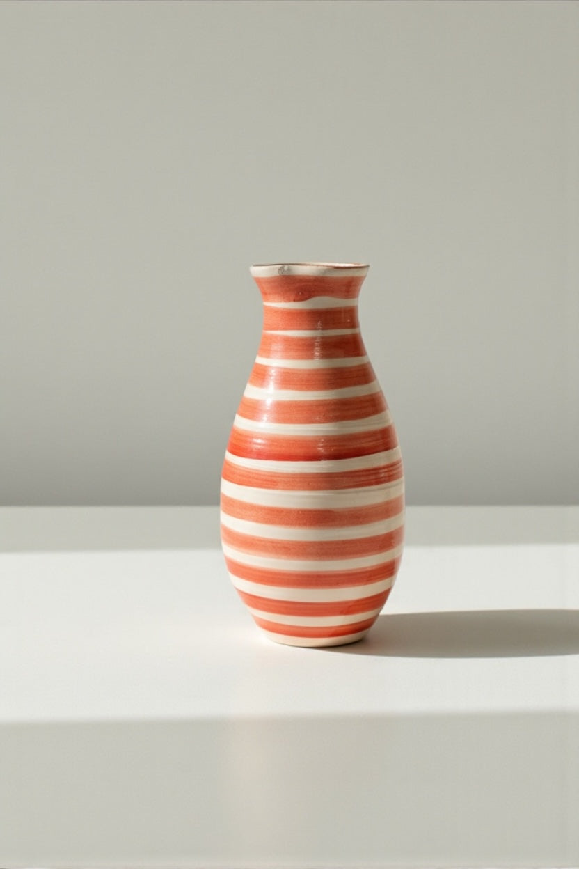 Jarrón Rayas Rojo
