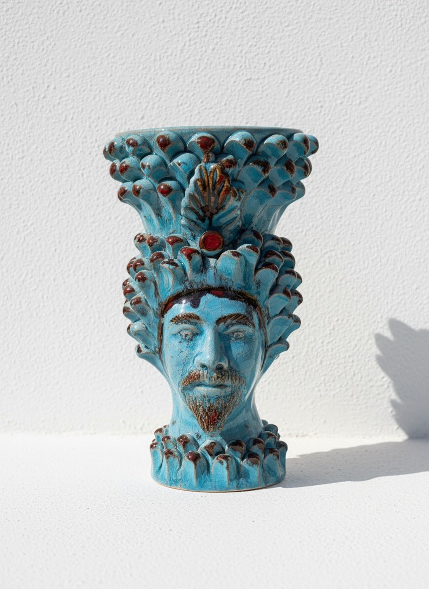 Pareja de cabezas piña azul