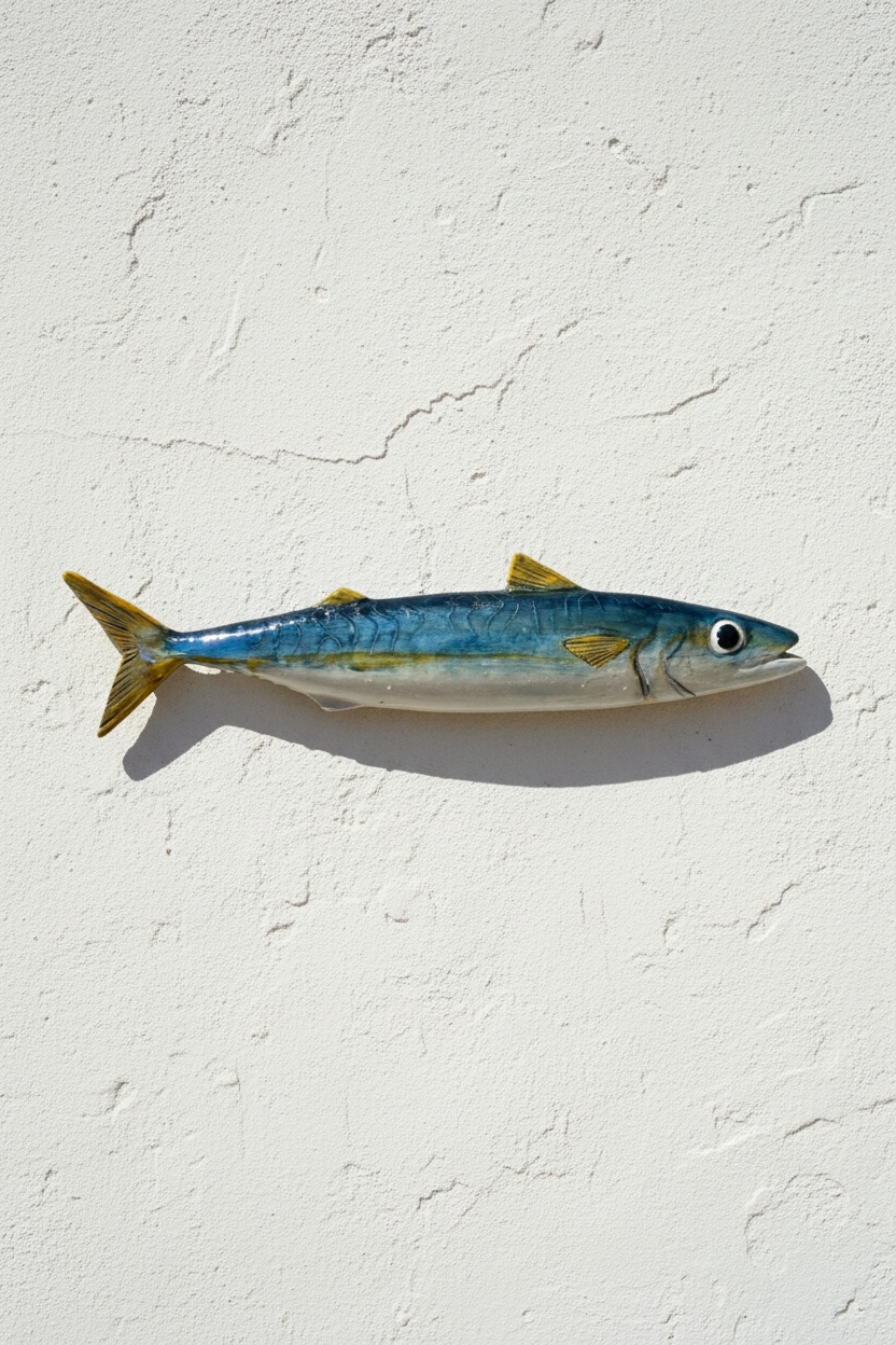 Sardina · Relieve escultórico en cerámica esmaltada