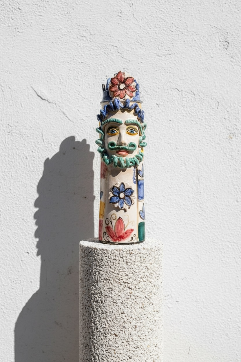 Cabeza de Rey decorada con flores (55cm)