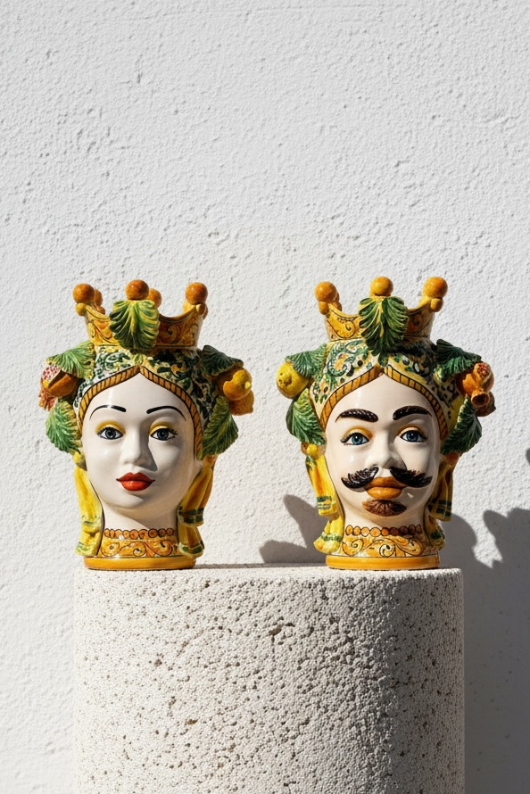 Pareja de reyes con limones y granadas (40cm)