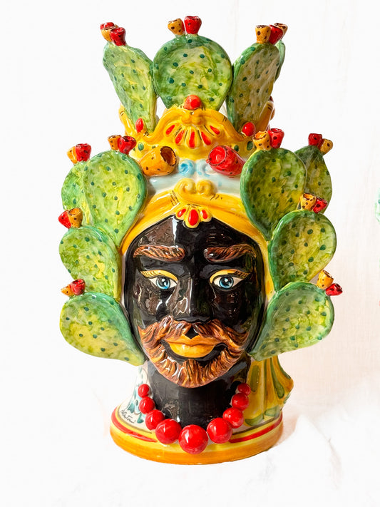 Pareja de reyes decoradas con hojas de chumbera (40cm)