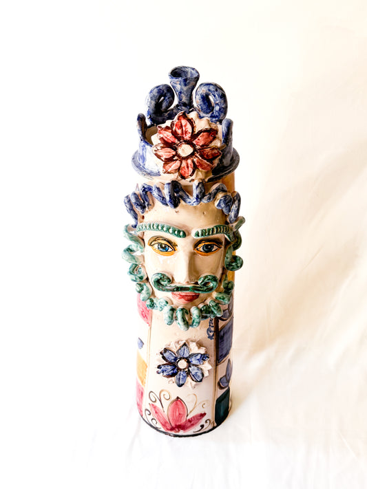 Cabeza de Rey decorada con flores (55cm)