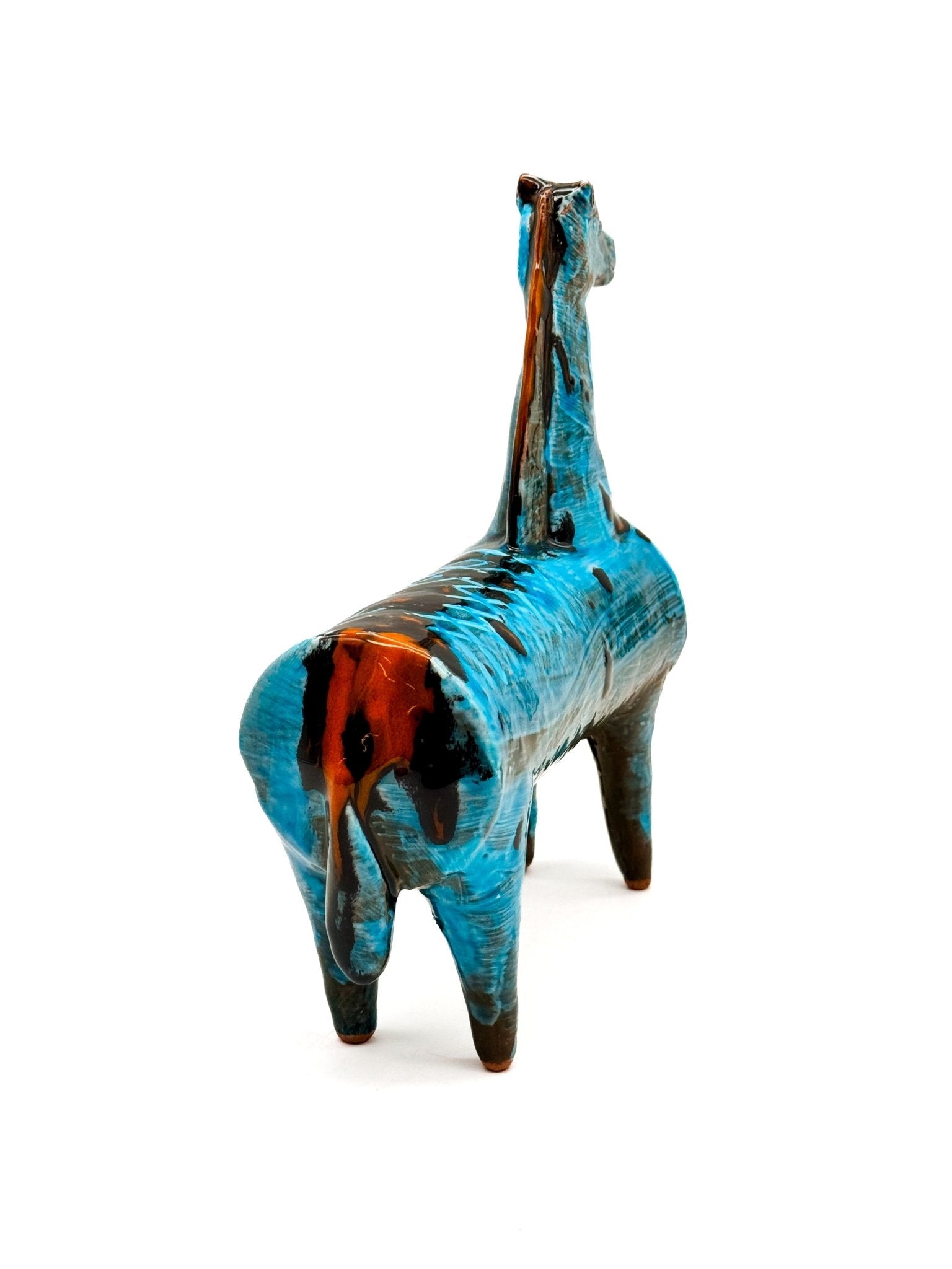 Caballo Azul de Cerámica Siciliana 22cm. 001 - moruecoceramicas