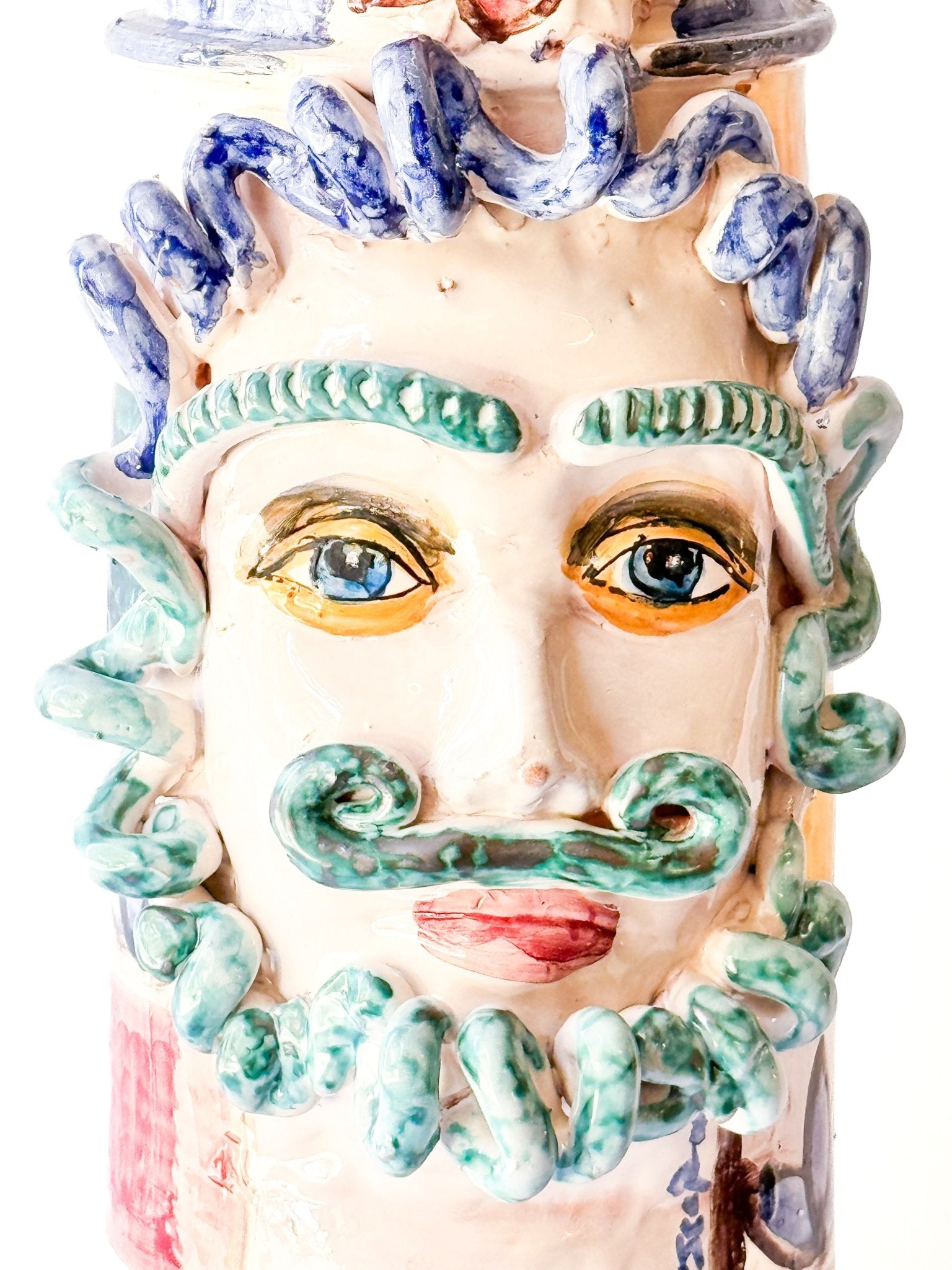 Cabeza de Rey decorada con flores (55cm) - moruecoceramicas