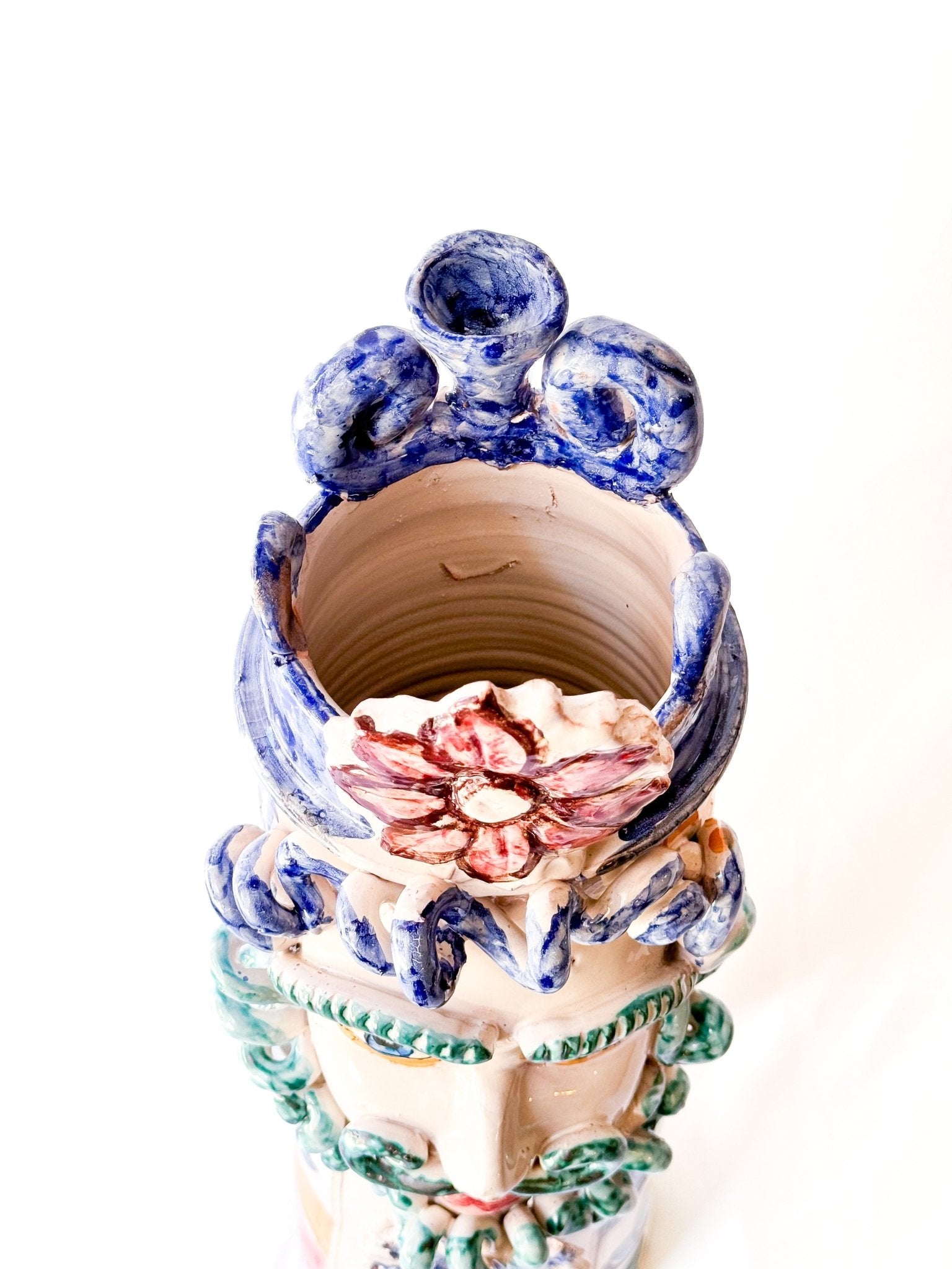 Cabeza de Rey decorada con flores (55cm) - moruecoceramicas