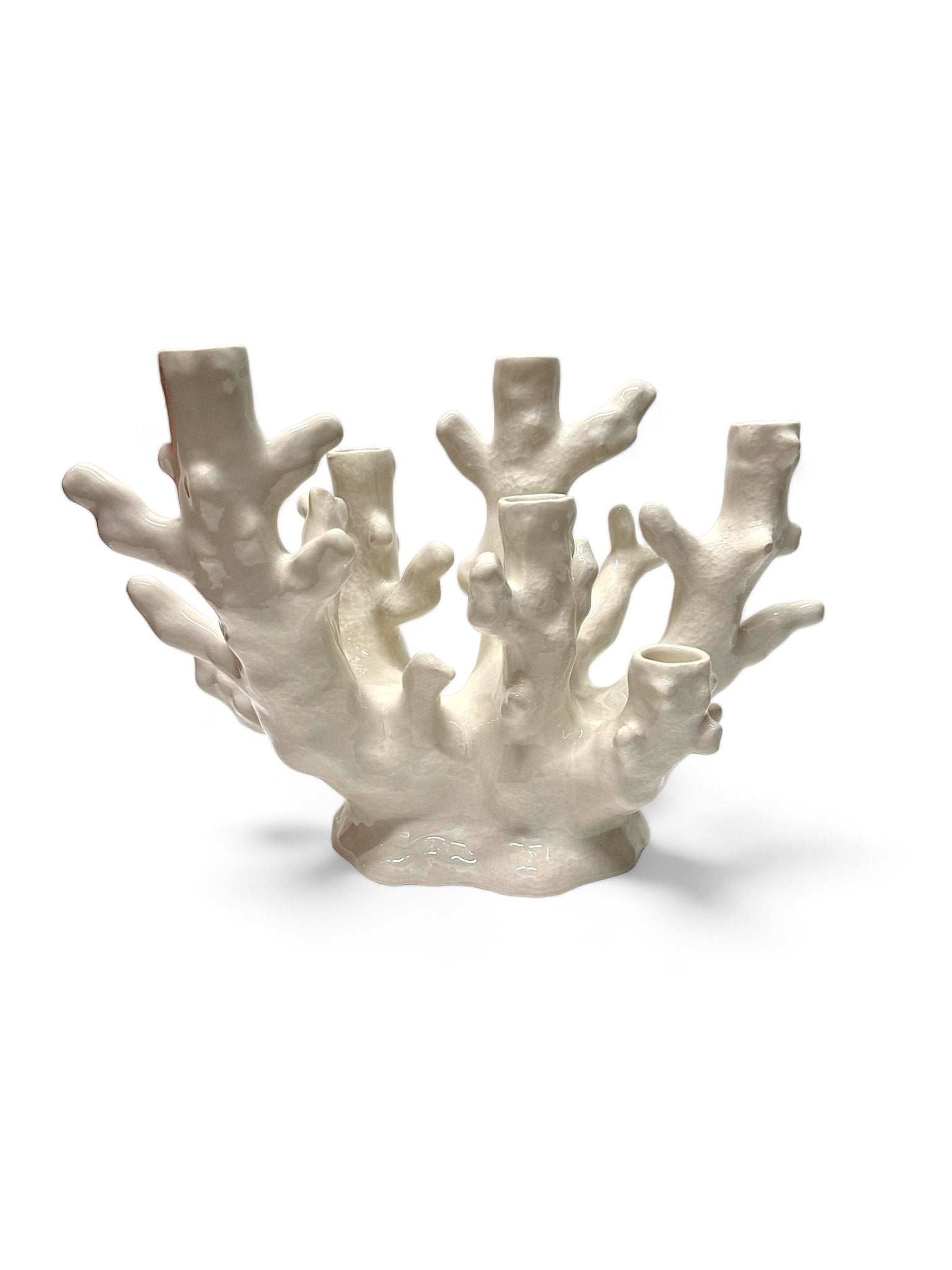 Candelabro Coral Blanco 6 brazos - moruecoceramicas
