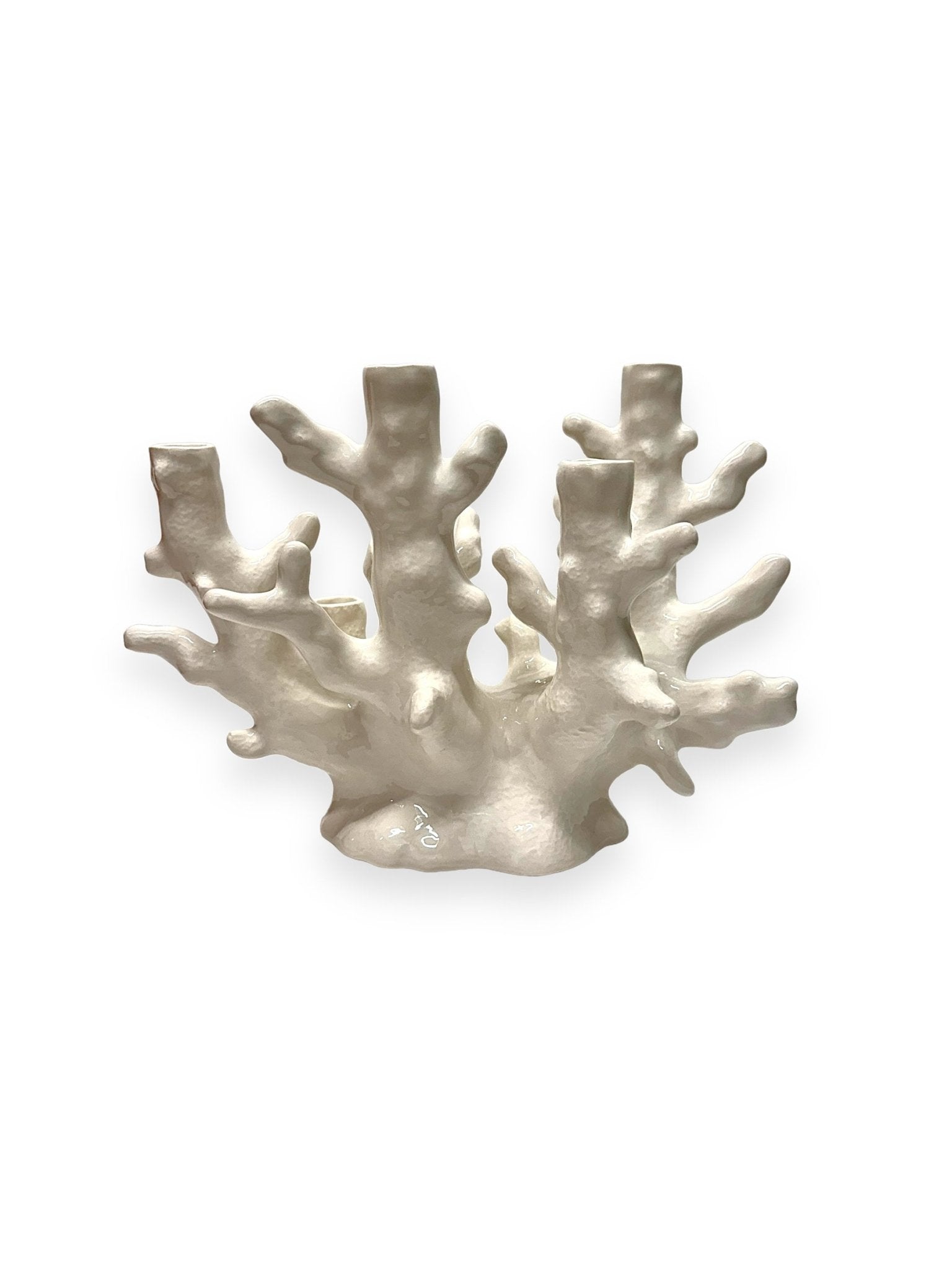 Candelabro Coral Blanco 6 brazos - moruecoceramicas