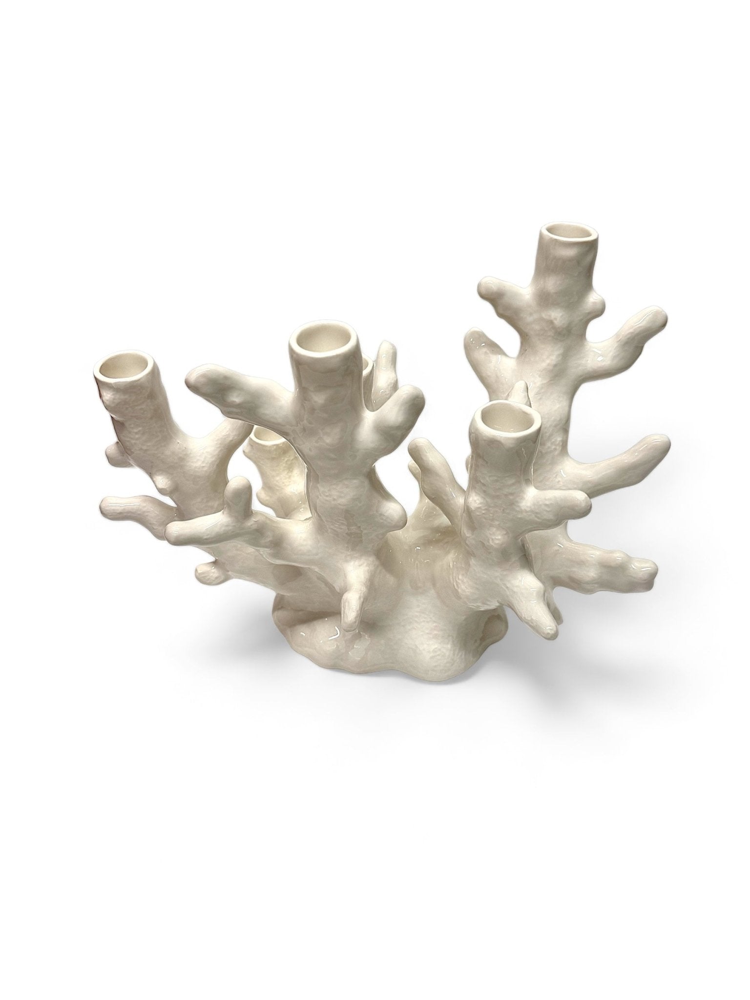 Candelabro Coral Blanco 6 brazos - moruecoceramicas