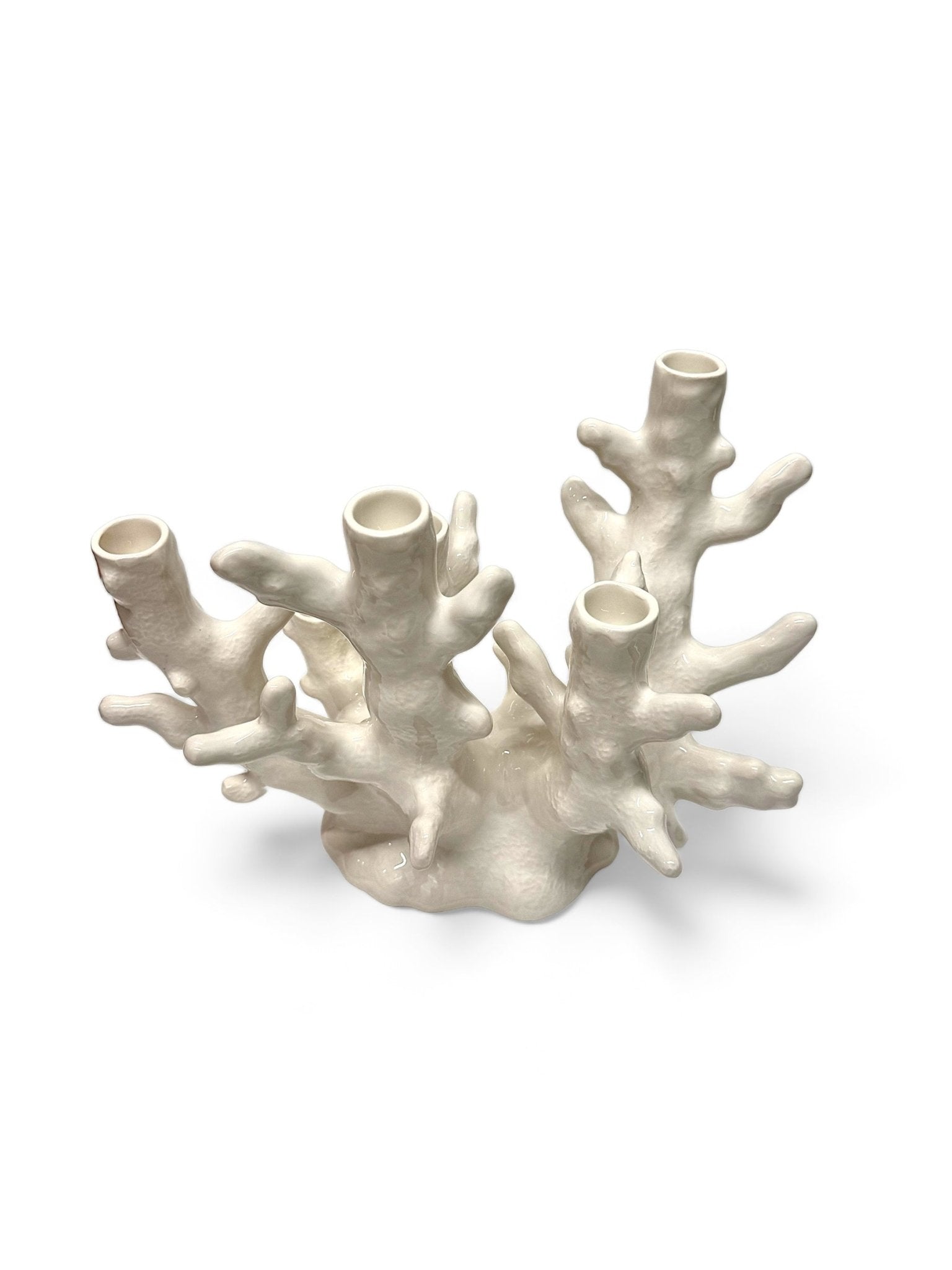 Candelabro Coral Blanco 6 brazos - moruecoceramicas