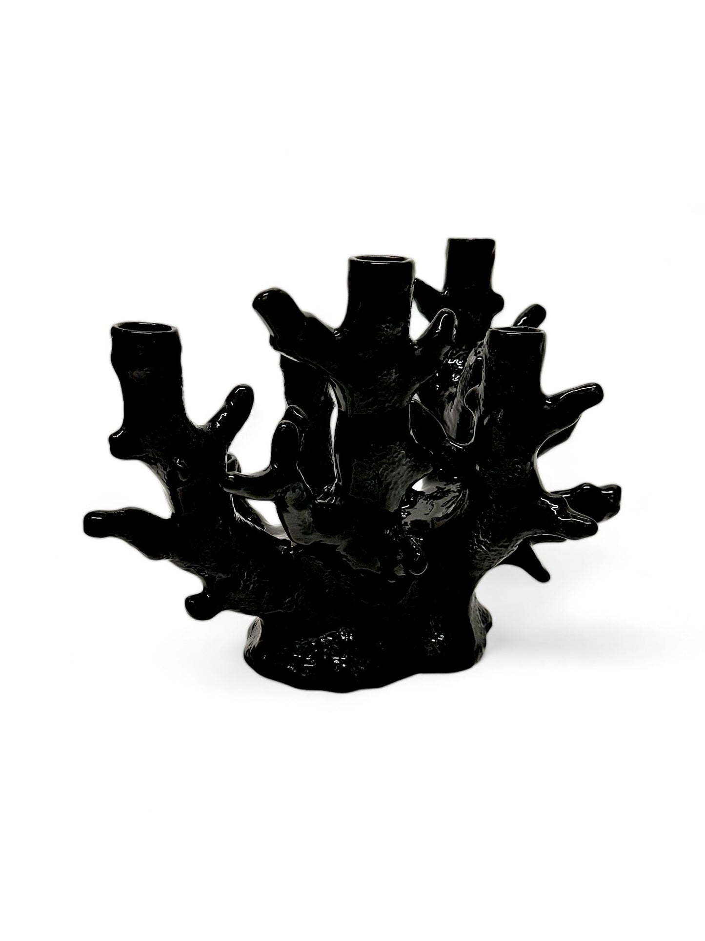 Candelabro Coral Negro 6 brazos - moruecoceramicas