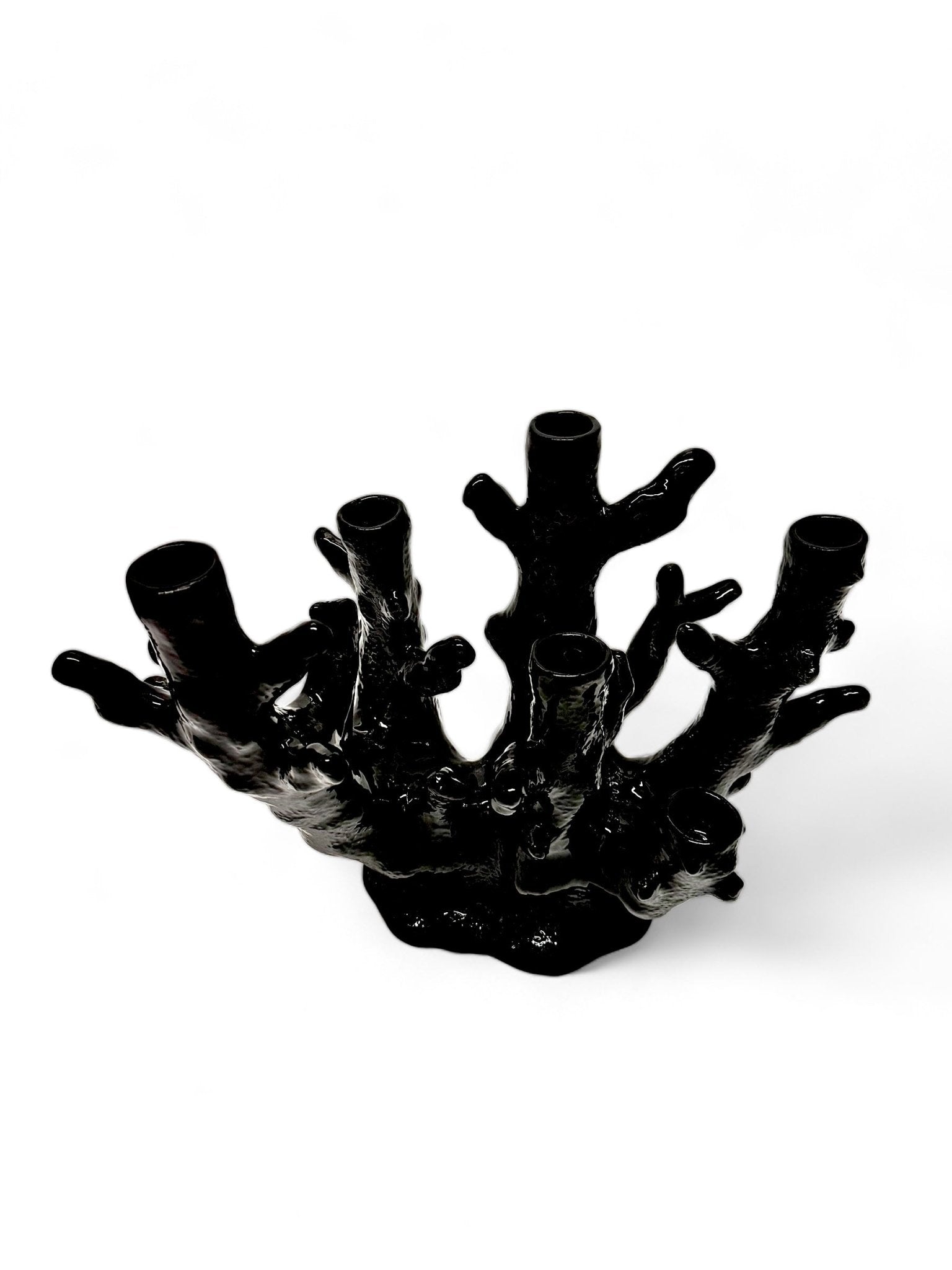 Candelabro Coral Negro 6 brazos - moruecoceramicas