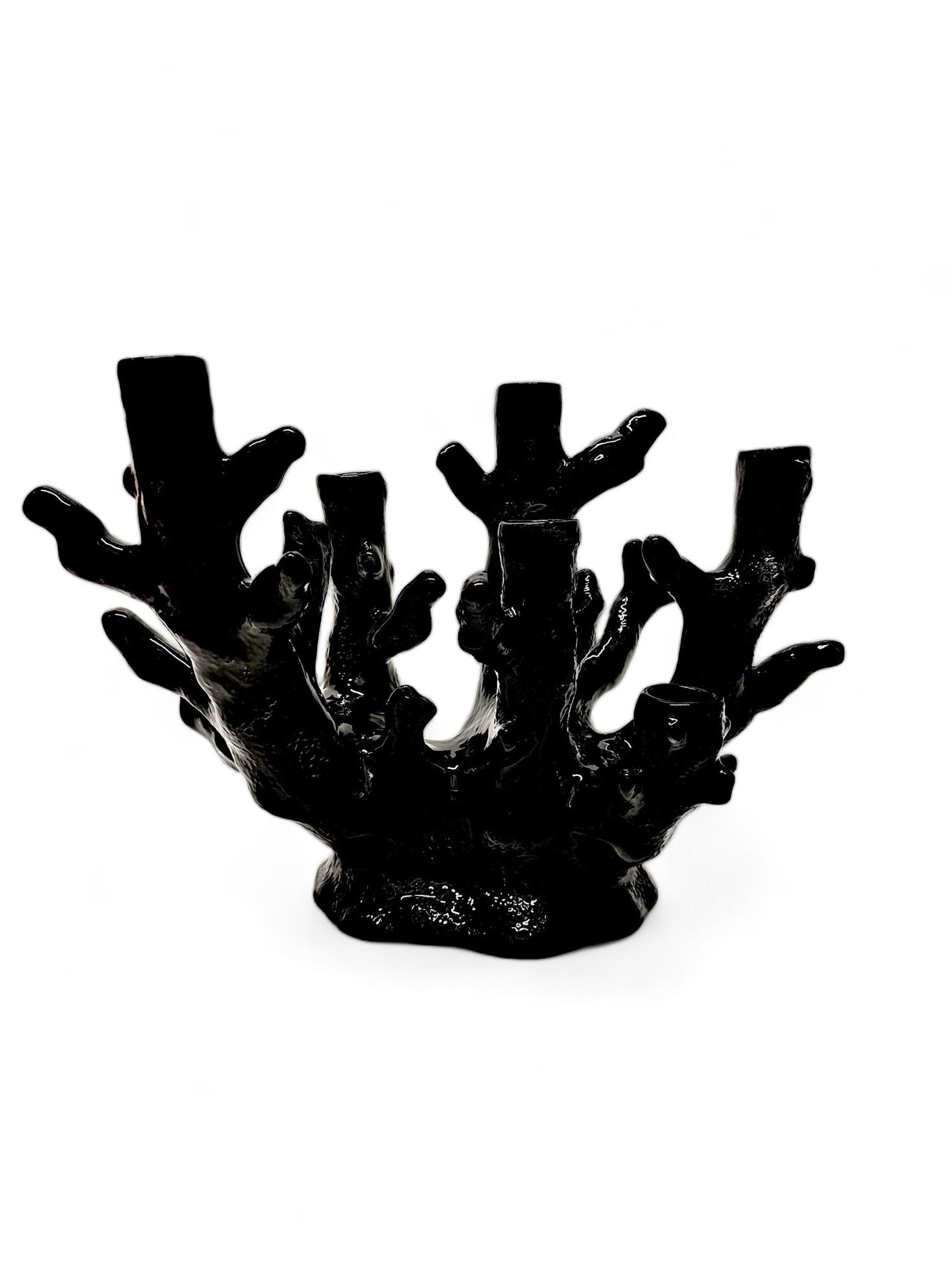 Candelabro Coral Negro 6 brazos - moruecoceramicas