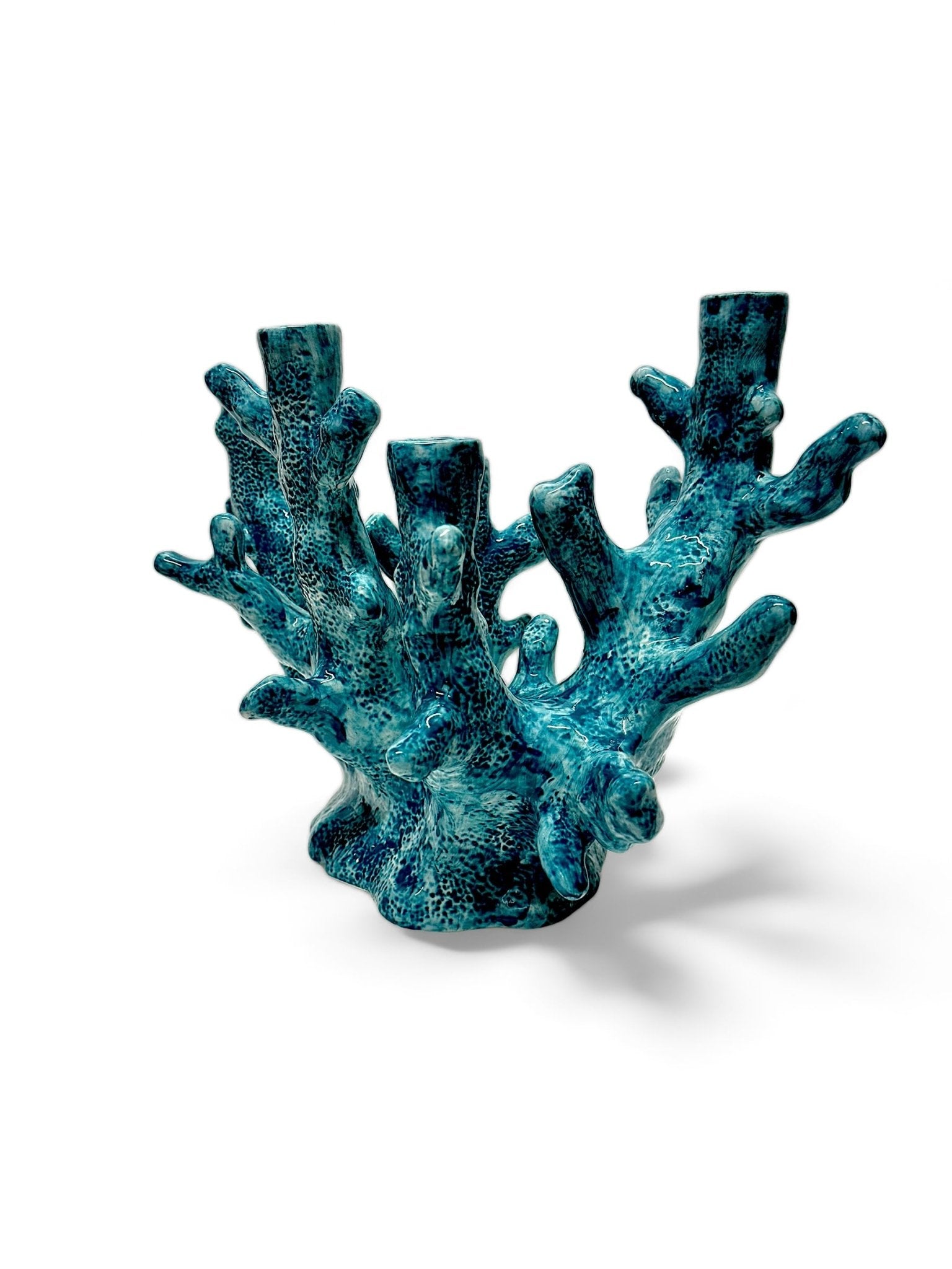 Candelabro Coral Turquesa 6 brazos - moruecoceramicas