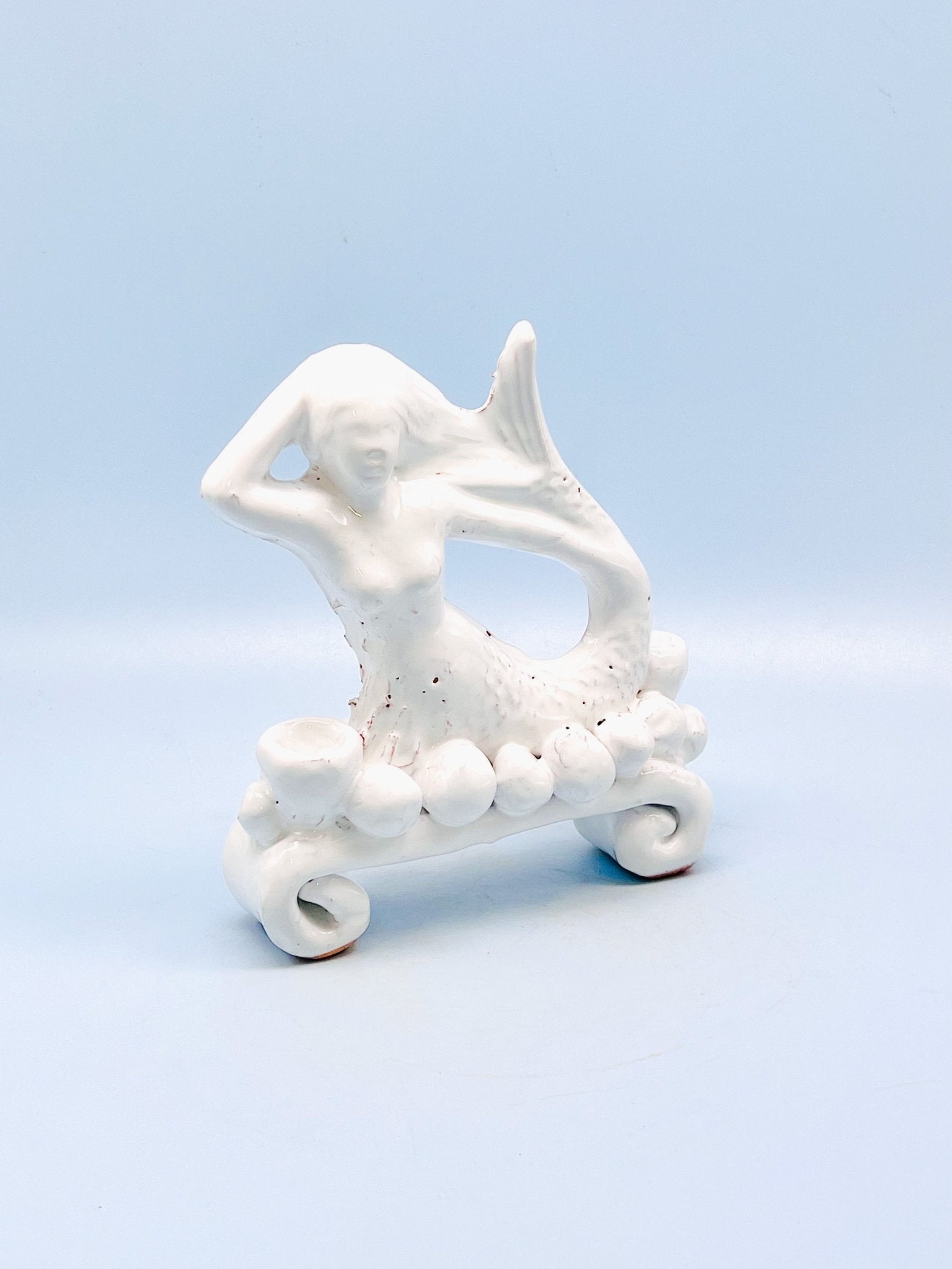 Candelabro sirena blanco - moruecoceramicas