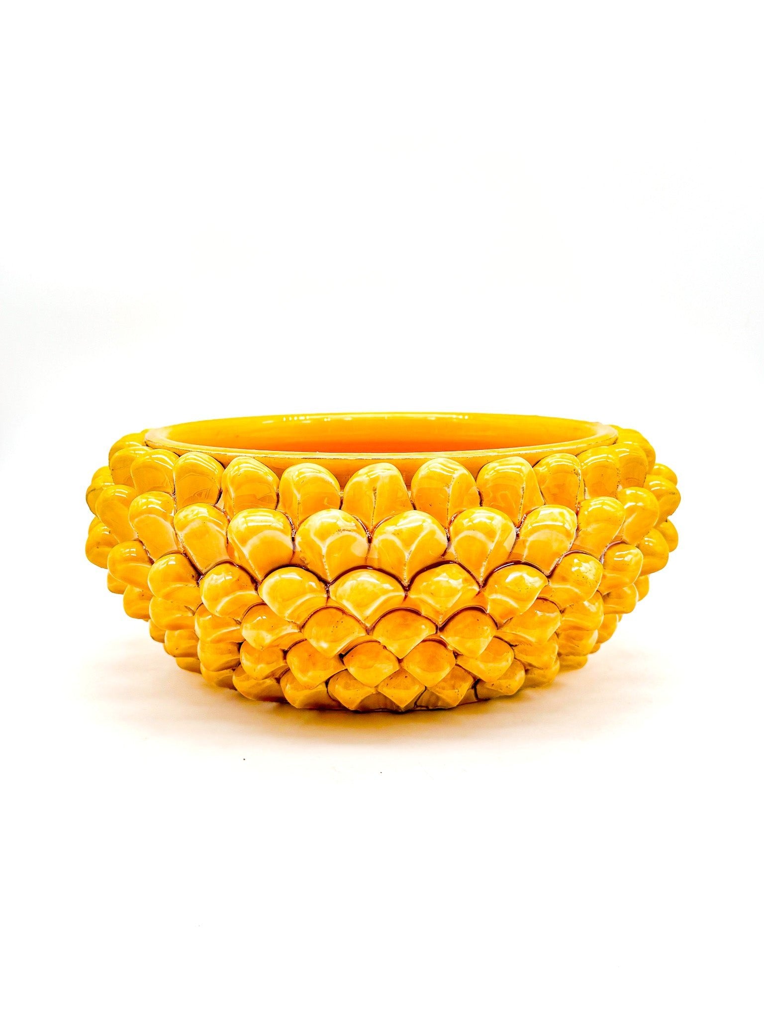 Centro de mesa piña - Amarillo Miel - moruecoceramicas