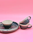 Conjunto bandeja y 3 tazas - moruecoceramicas