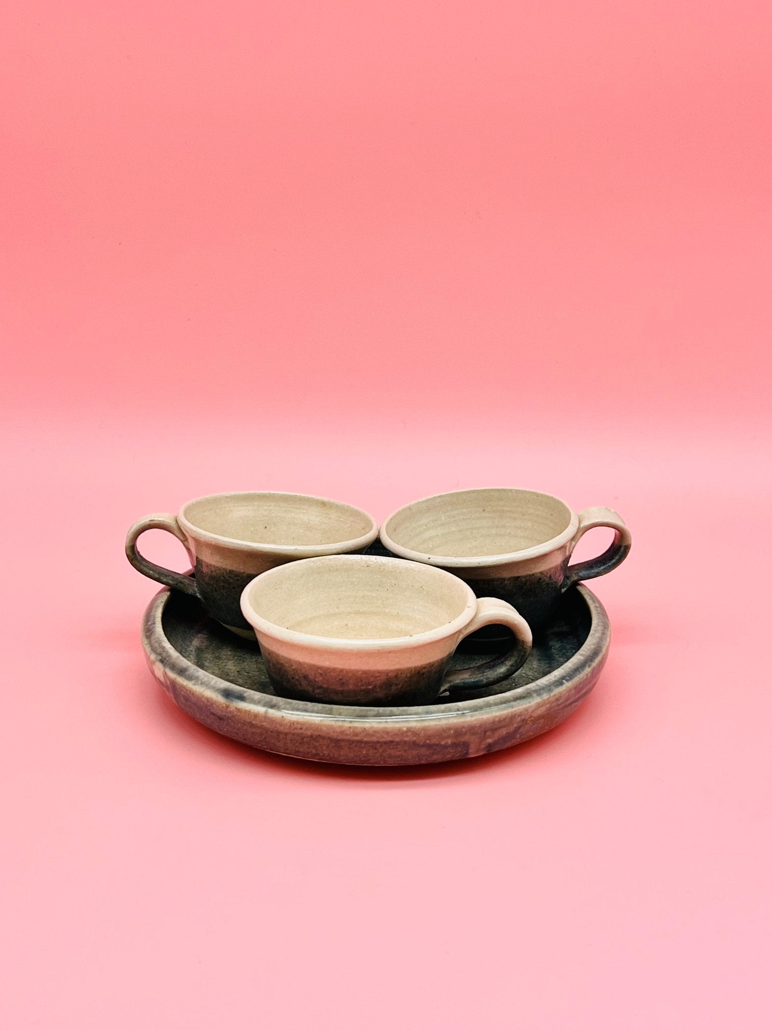 Conjunto bandeja y 3 tazas - moruecoceramicas