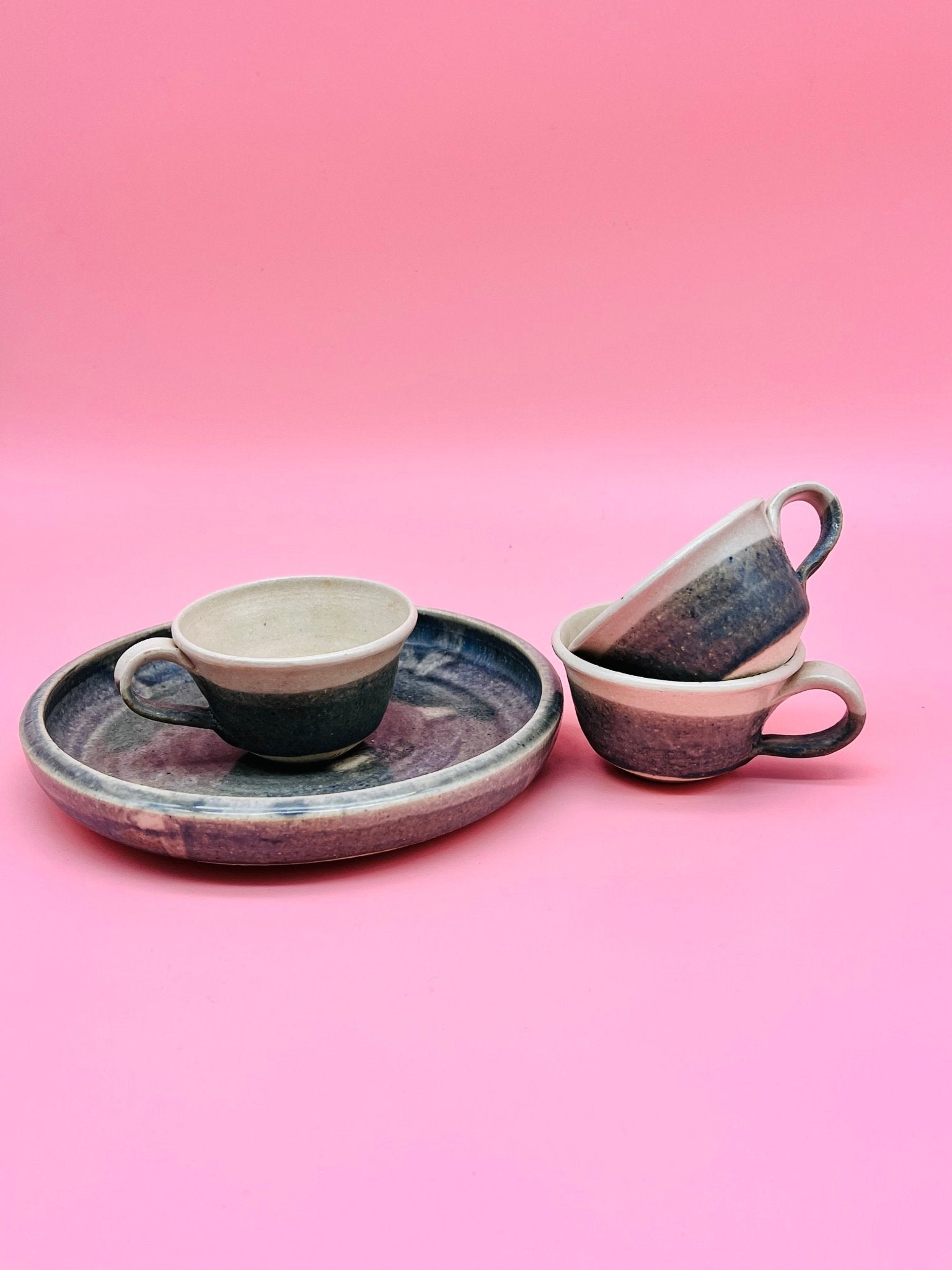 Conjunto bandeja y 3 tazas - moruecoceramicas